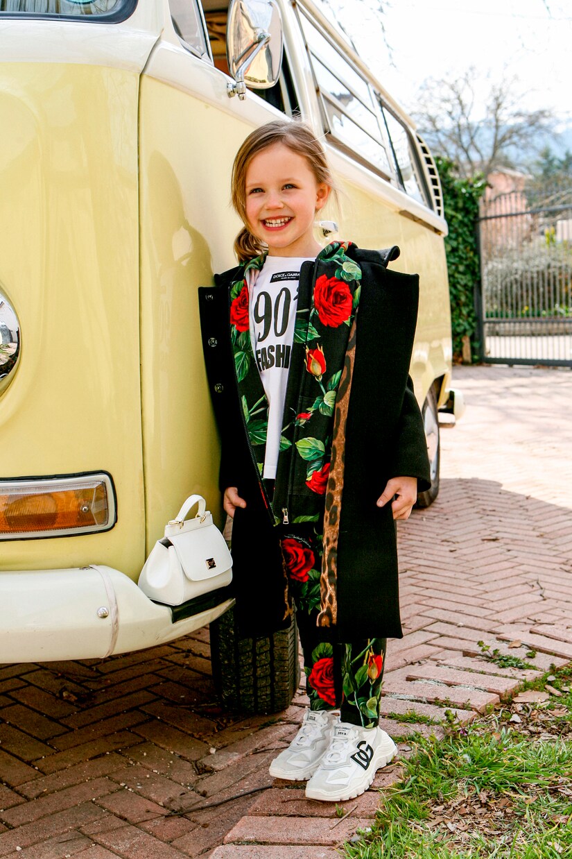 Sweat-shirt à capuche en coton mélangé à fleurs | Dolce&Gabbana Kids