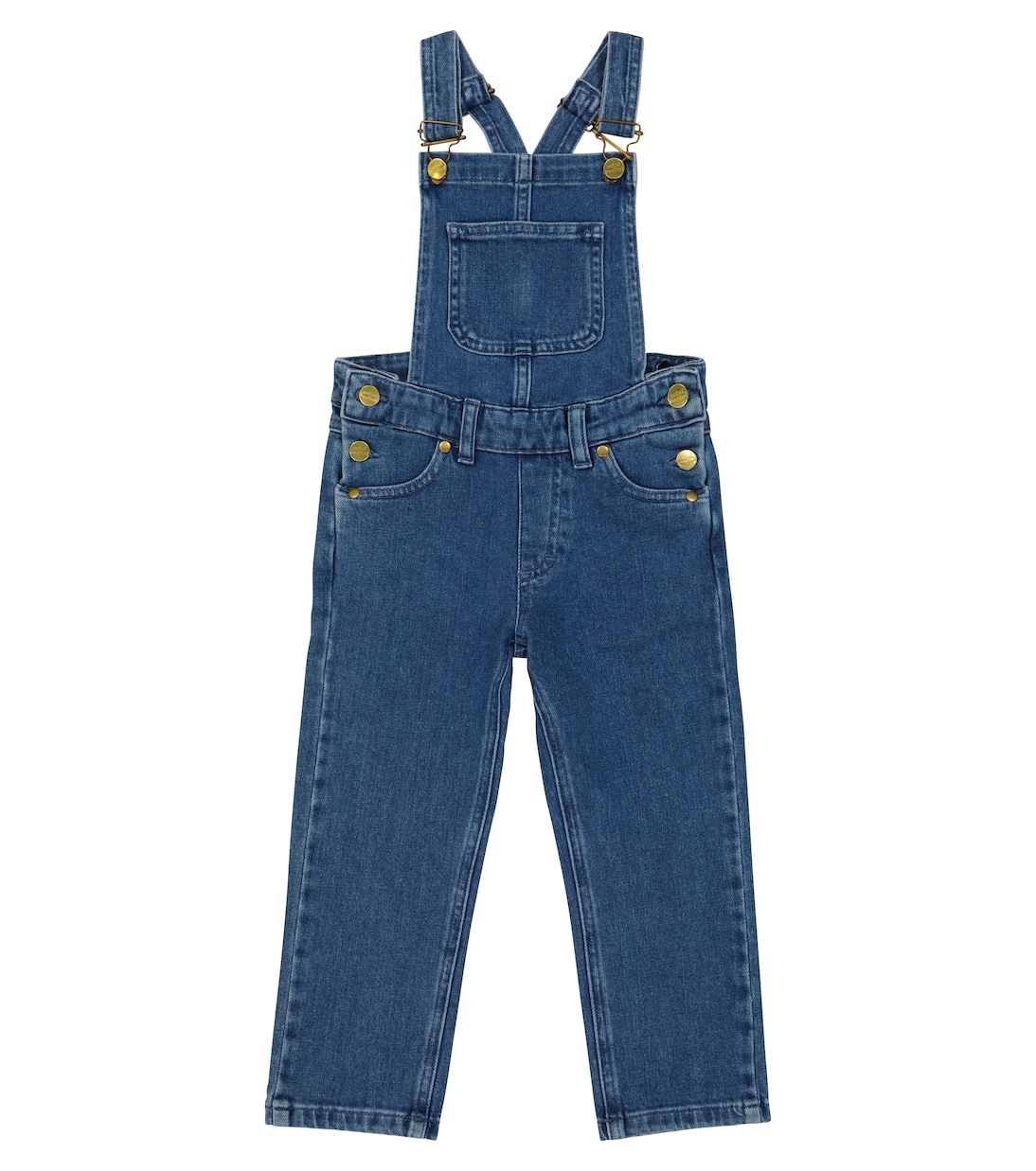 Logo-embroidered denim dungarees | Mini Rodini