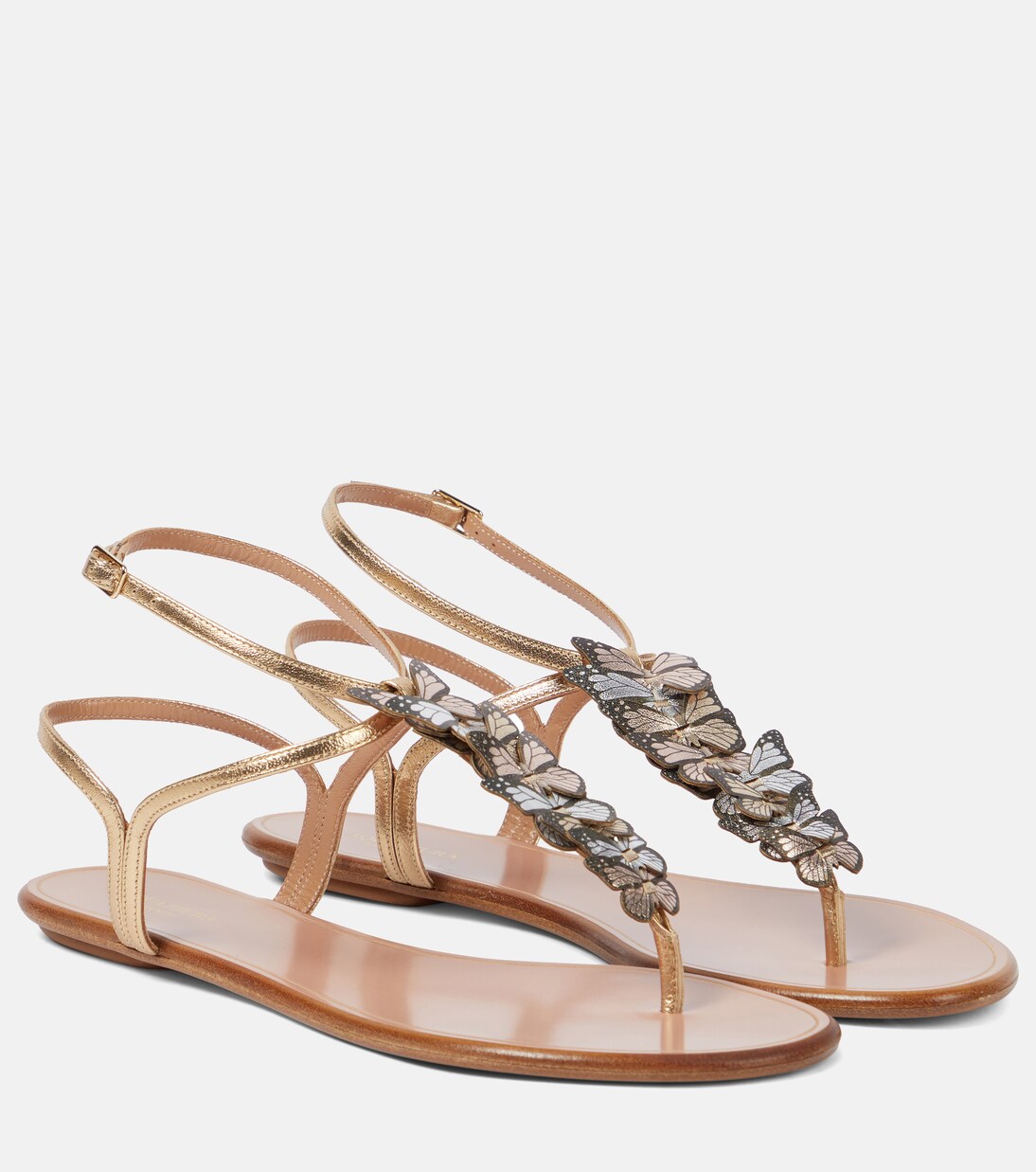 Papillon leather thong sandals | Aquazzura