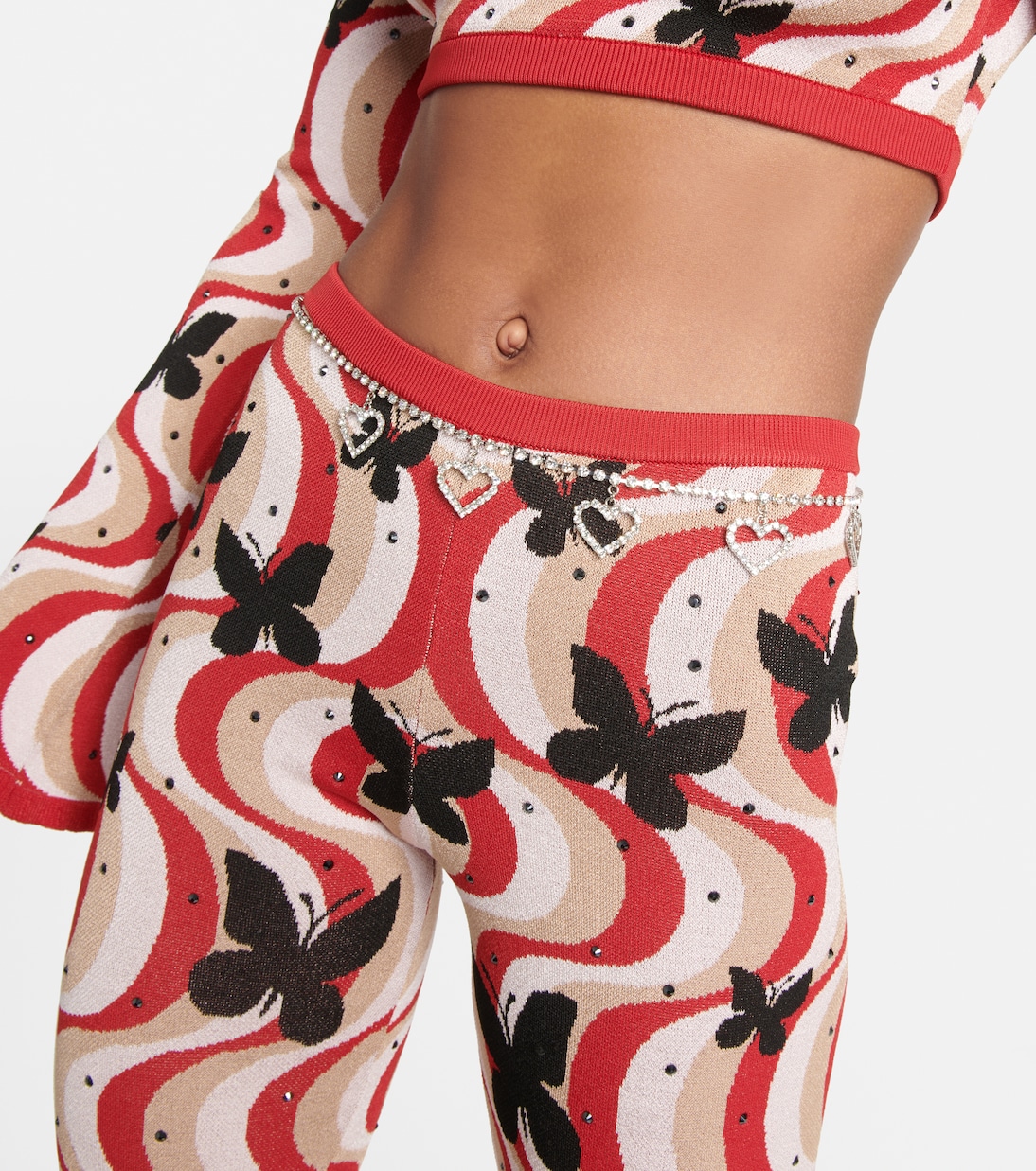 Bedruckte High-Rise-Schlaghose | Alessandra Rich