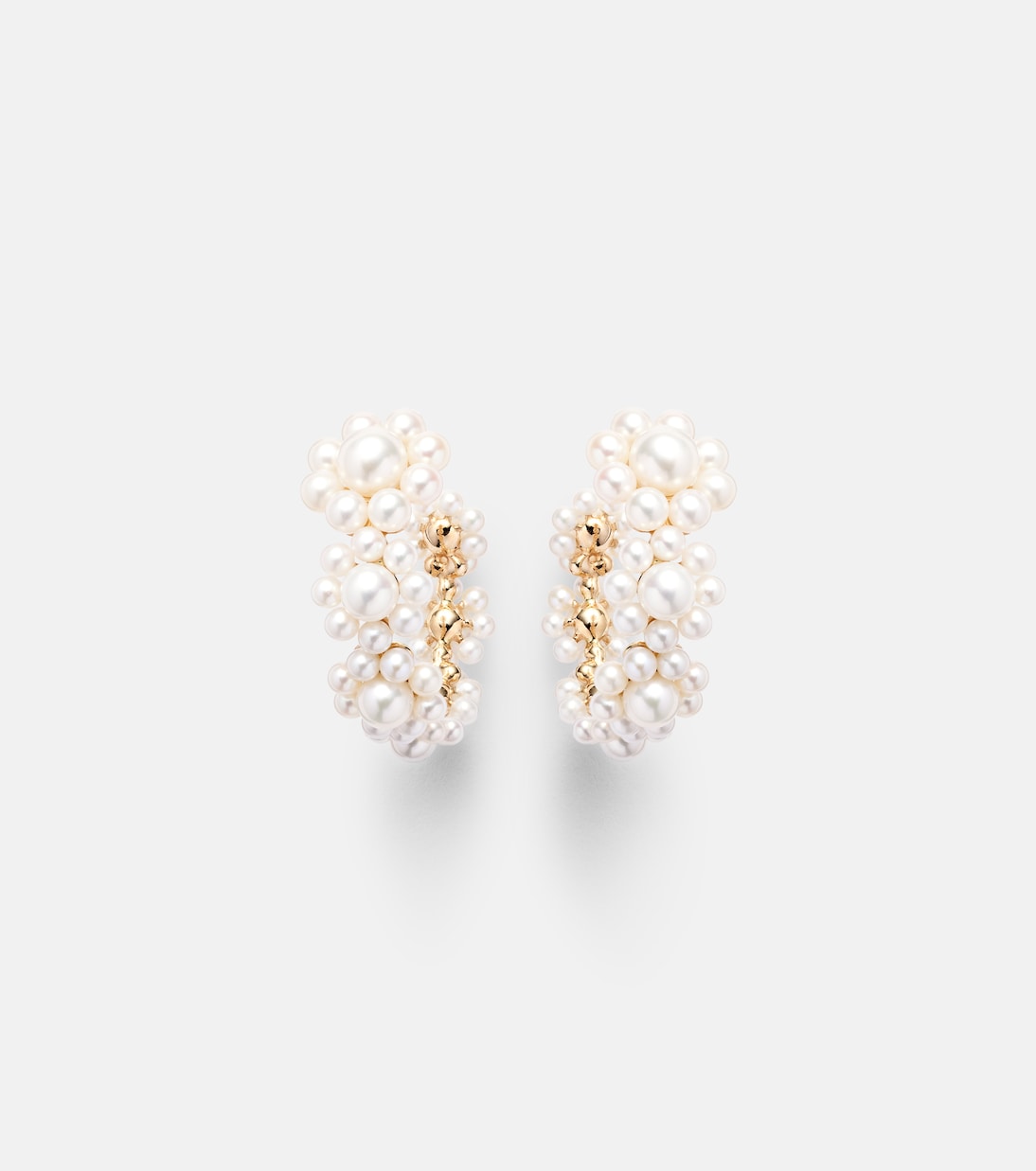 Pendientes Jardin Boucle de oro de 14 ct con perlas de agua dulce | Sophie Bille Brahe