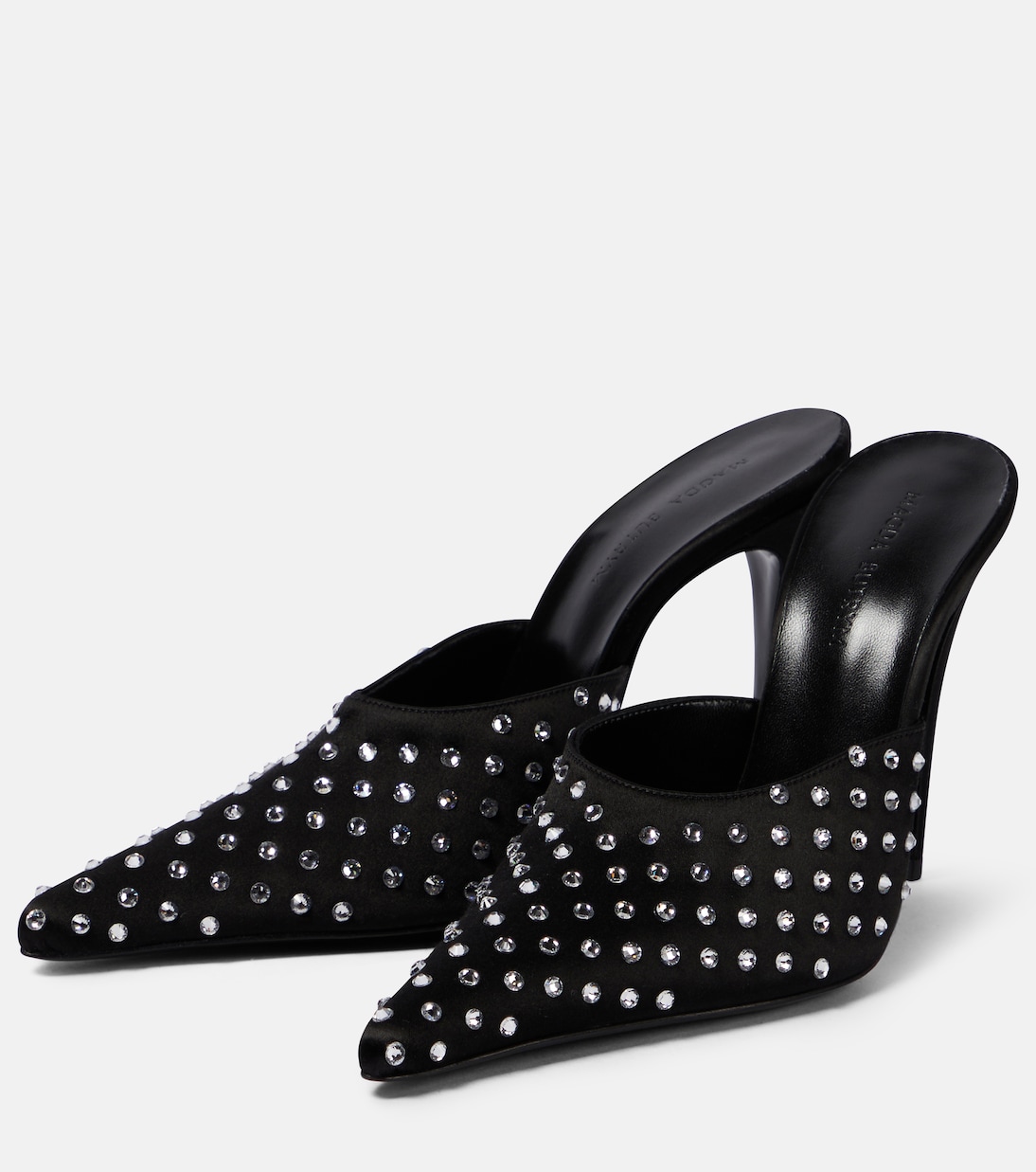 Embellished satin mules | Magda Butrym