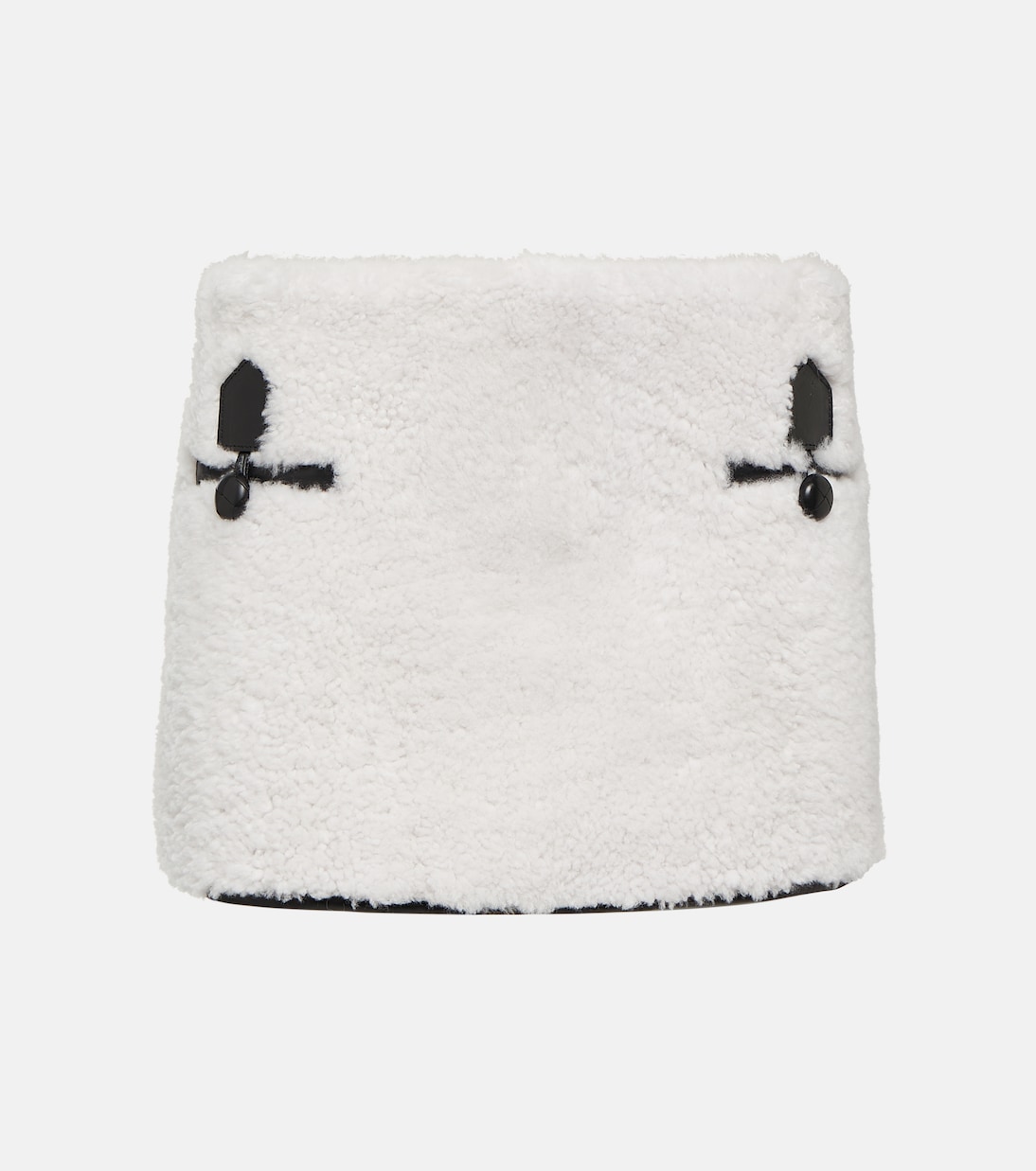 Minirock aus Shearling mit Leder | Blancha
