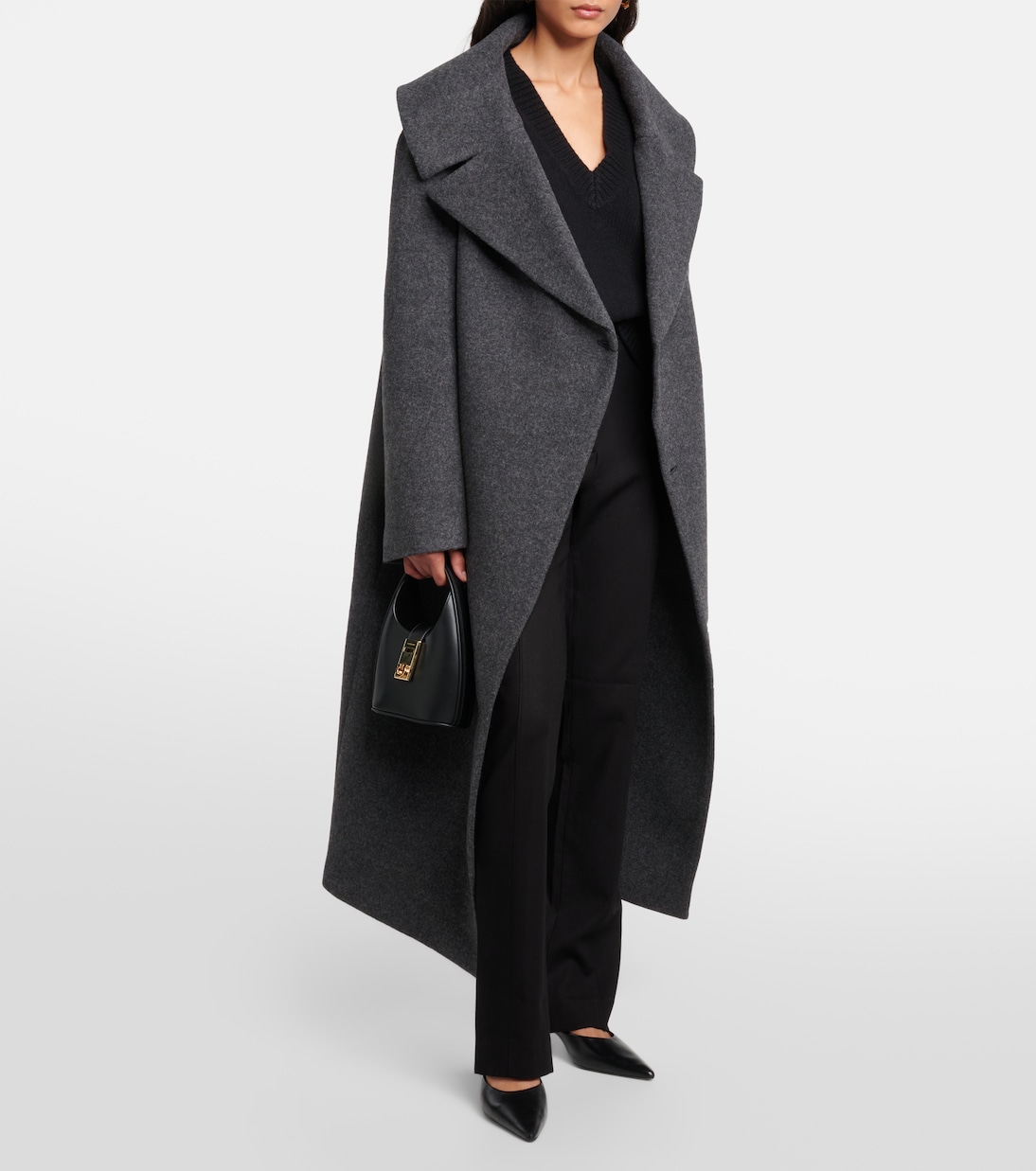 Oversized wool-blend felt wrap coat | Toteme