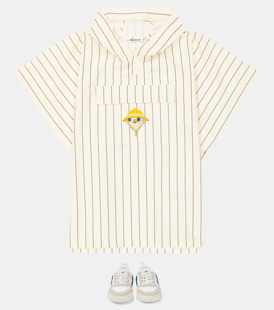 Owl pinstriped rain poncho | Mini Rodini