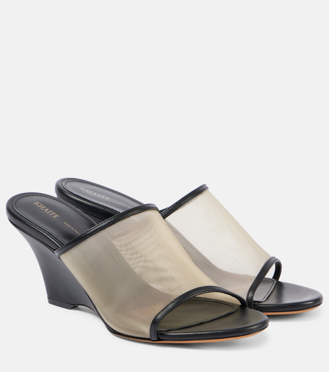 Marion leather and mesh wedge mules | Khaite