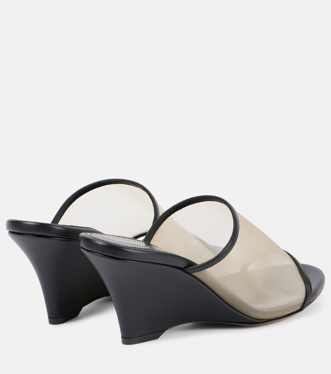 Marion leather and mesh wedge mules | Khaite