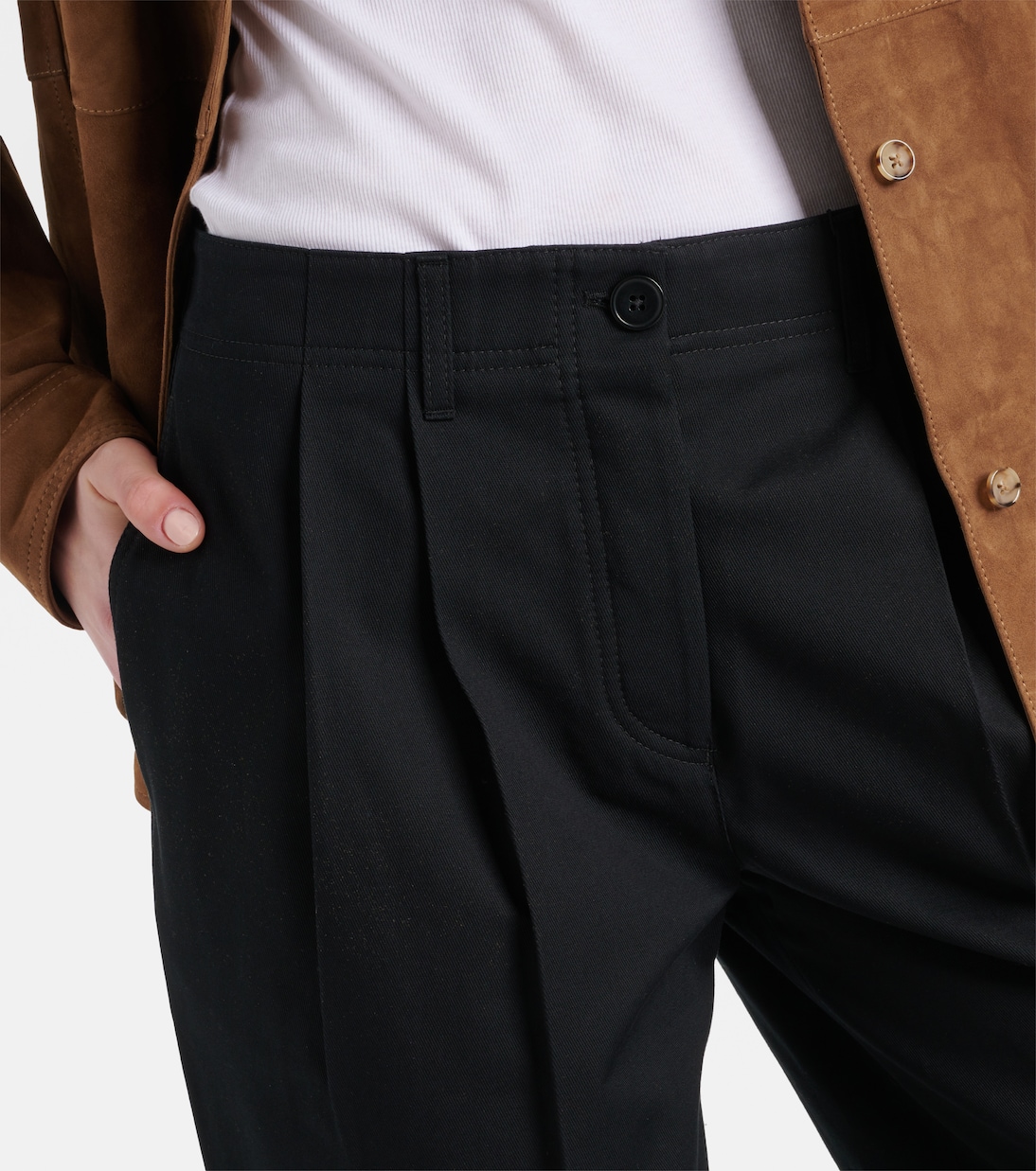 Cotton twill wide-leg pants | Toteme
