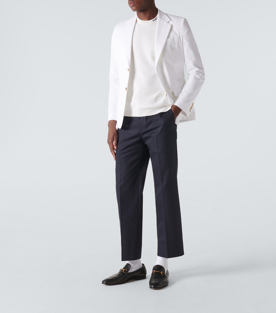 Camiseta de seda y algodón con logo | Gucci