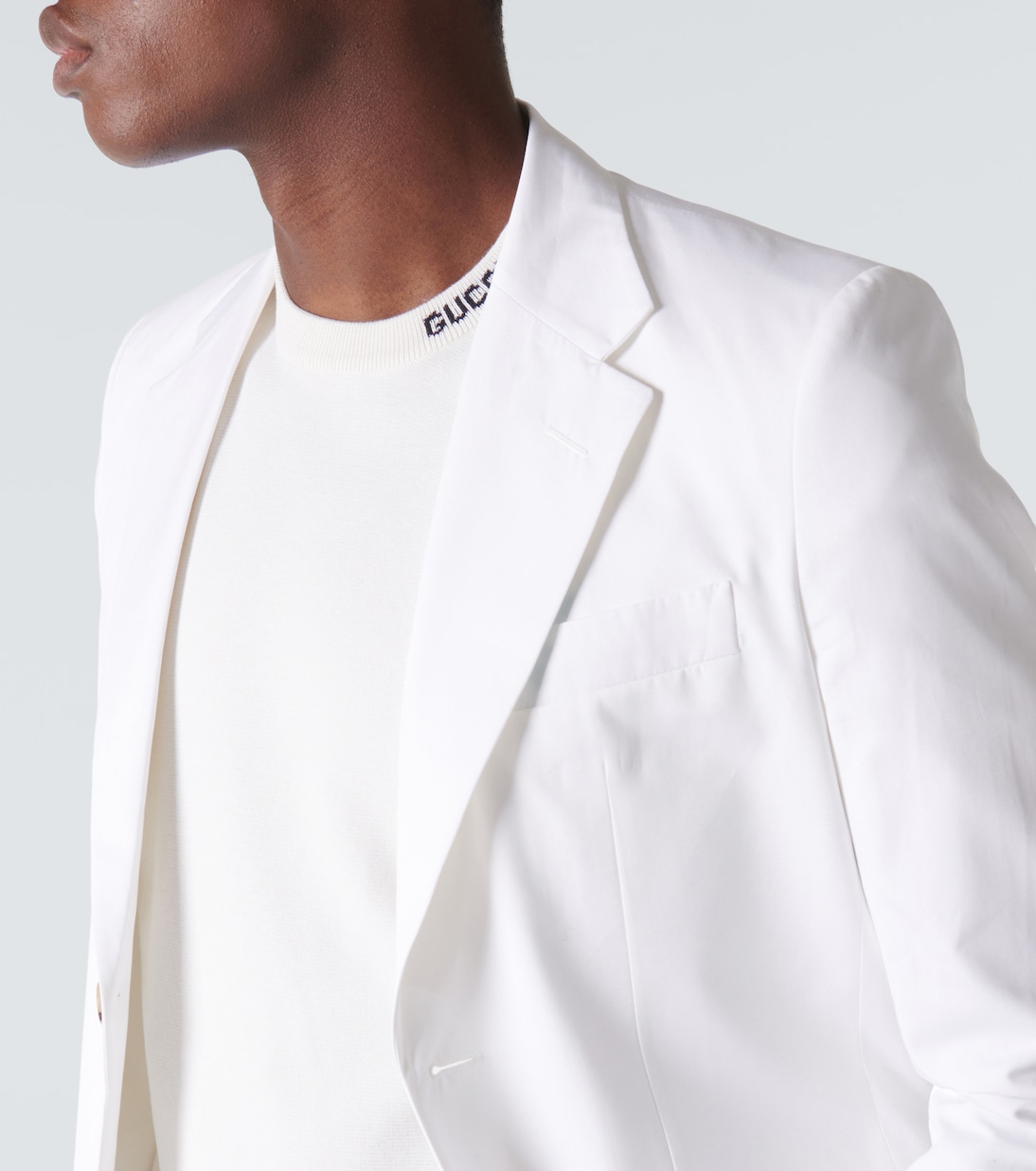 Camiseta de seda y algodón con logo | Gucci