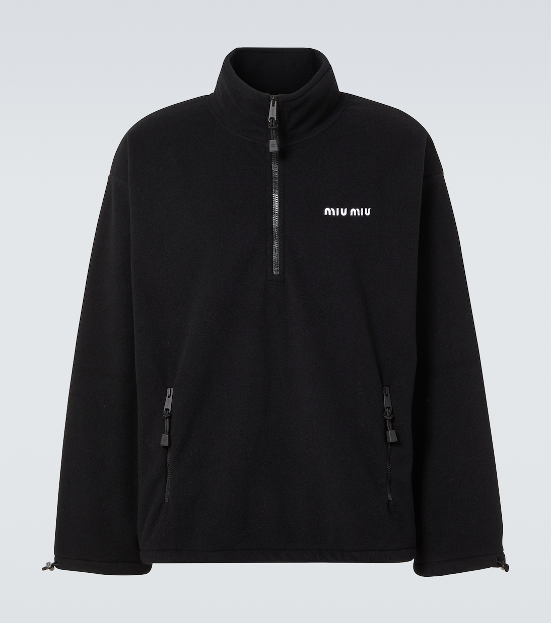 Fleece half-zip sweater | Miu Miu