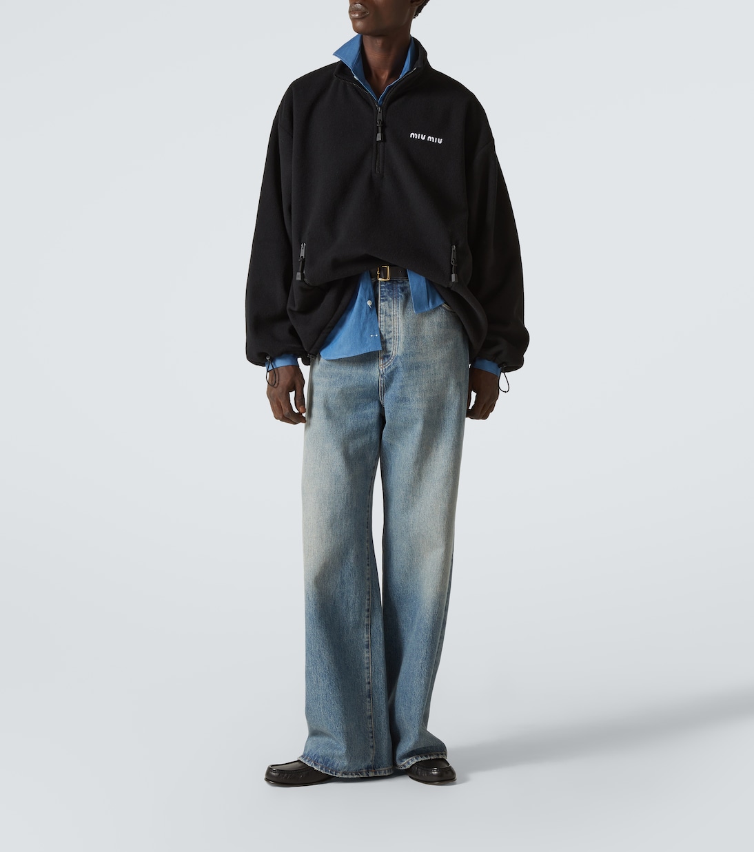 Fleece half-zip sweater | Miu Miu