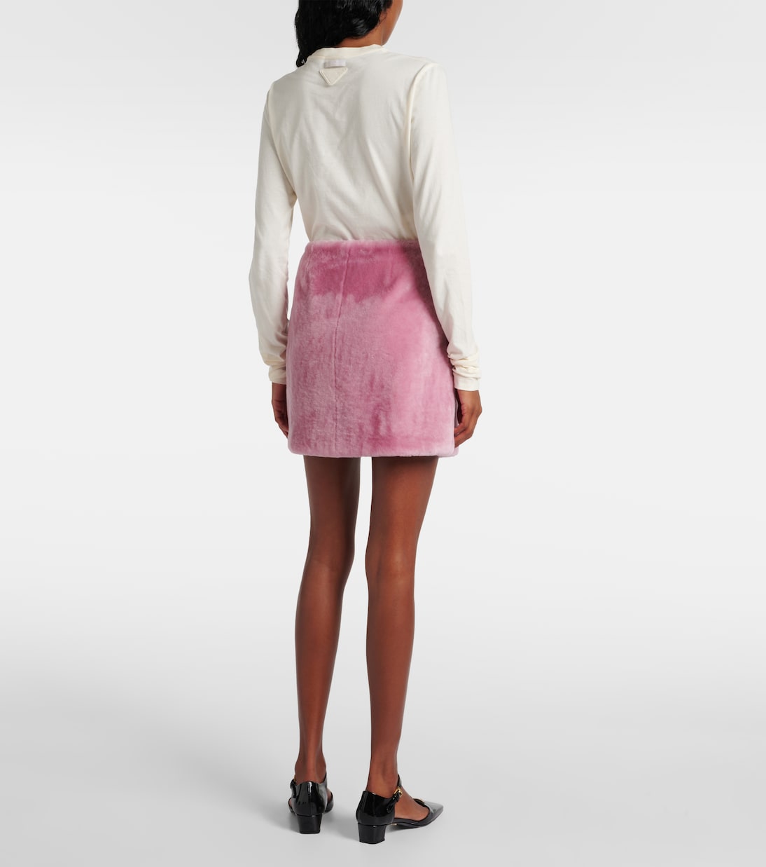 Minirock aus Shearling | Prada