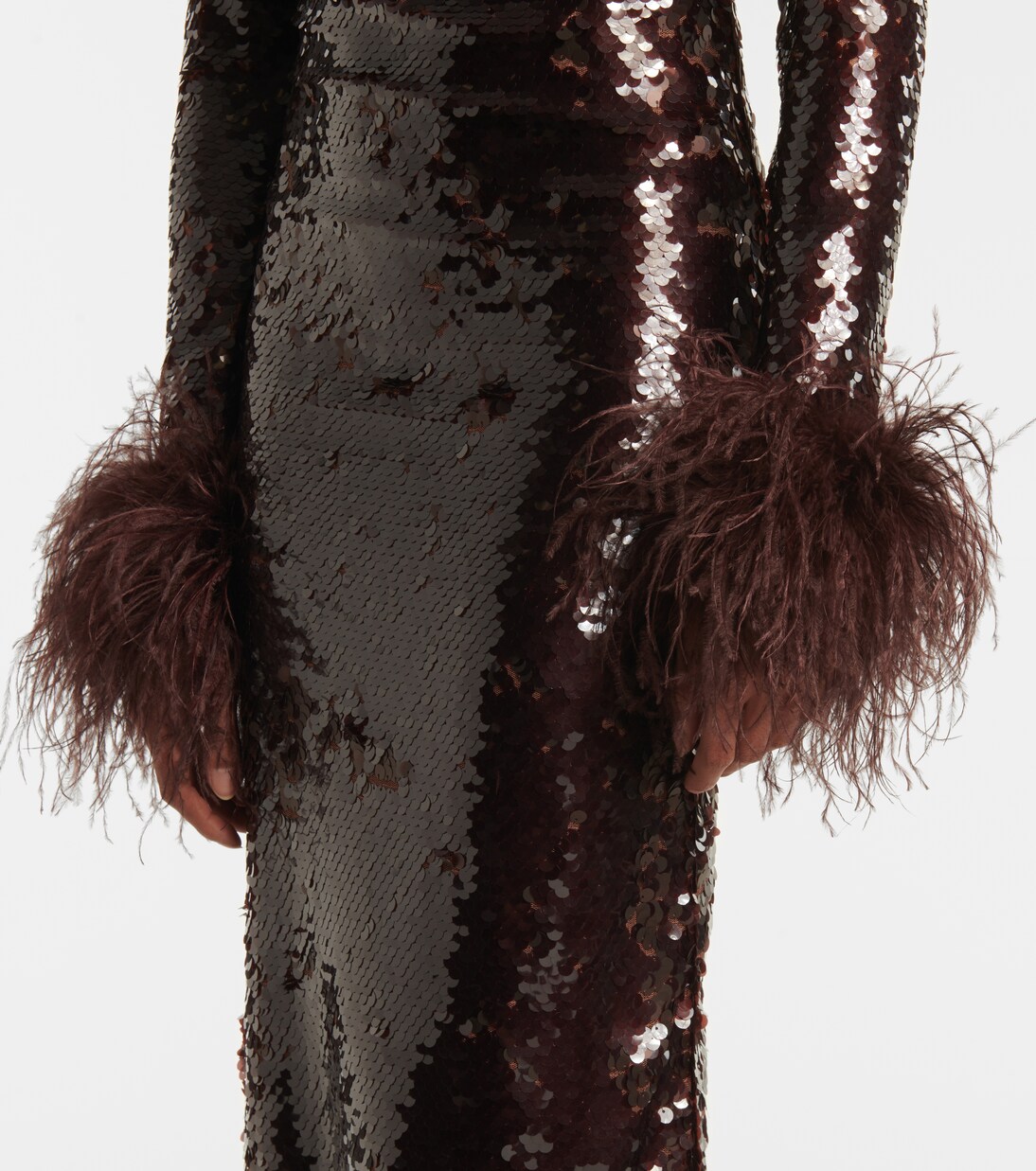 Zouzou feather-trimmed sequined gown | The New Arrivals Ilkyaz Ozel