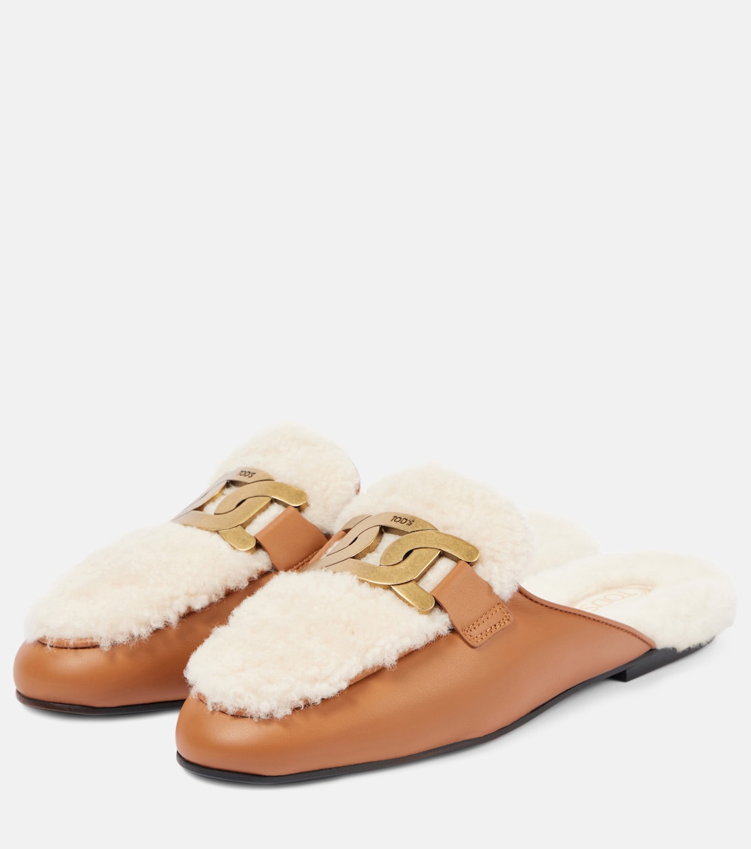 Catena shearling and leather mules | Tod's
