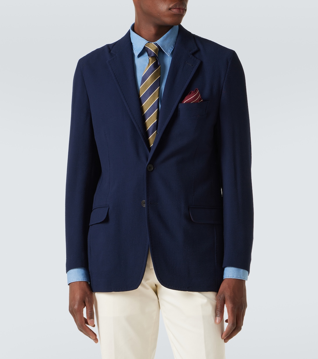 Striped single-breasted wool blazer | Rubinacci