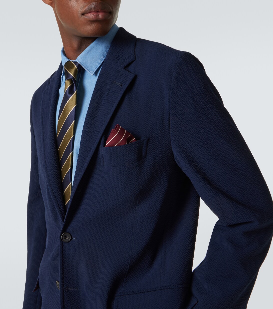 Striped single-breasted wool blazer | Rubinacci