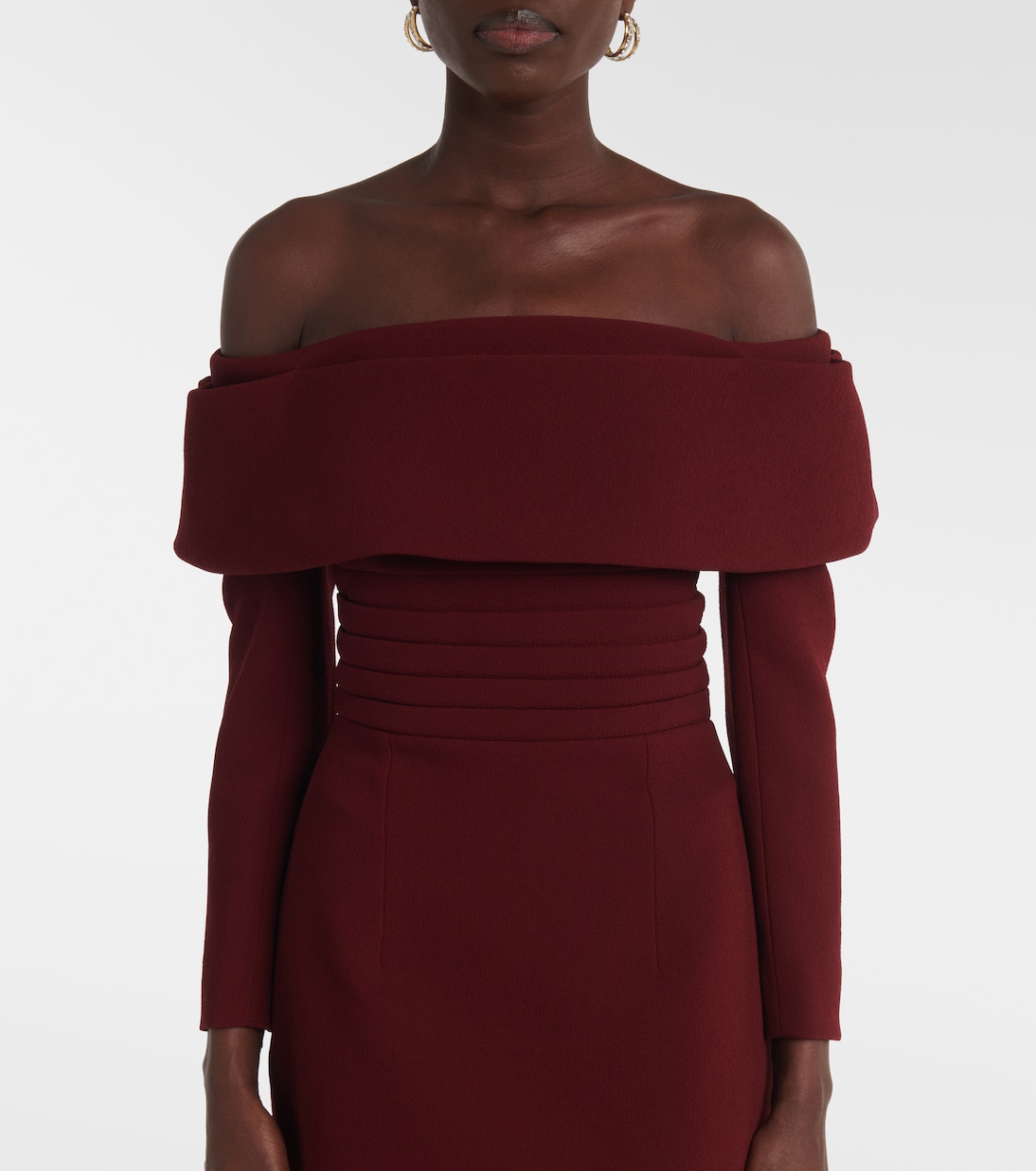 Off-Shoulder-Midikleid Derika aus Crêpe | Emilia Wickstead