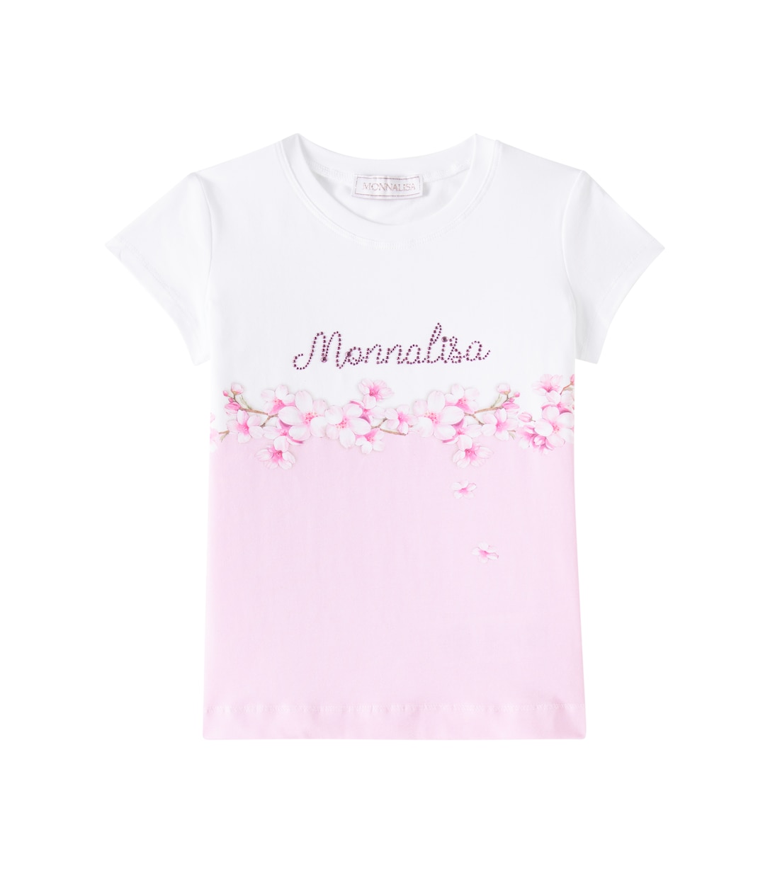 Logo floral cotton-blend T-shirt | Monnalisa