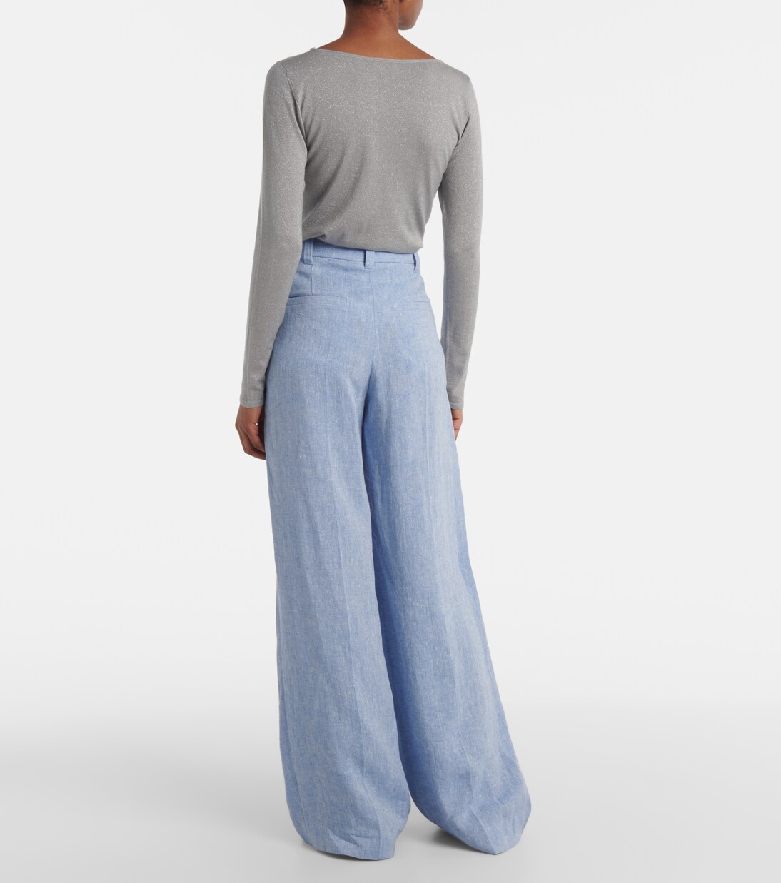 Pantalones anchos en mezcla de lino | Brunello Cucinelli