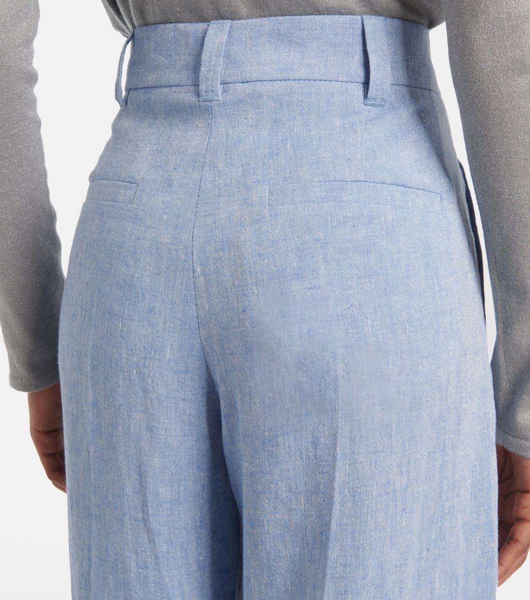 Pantalones anchos en mezcla de lino | Brunello Cucinelli