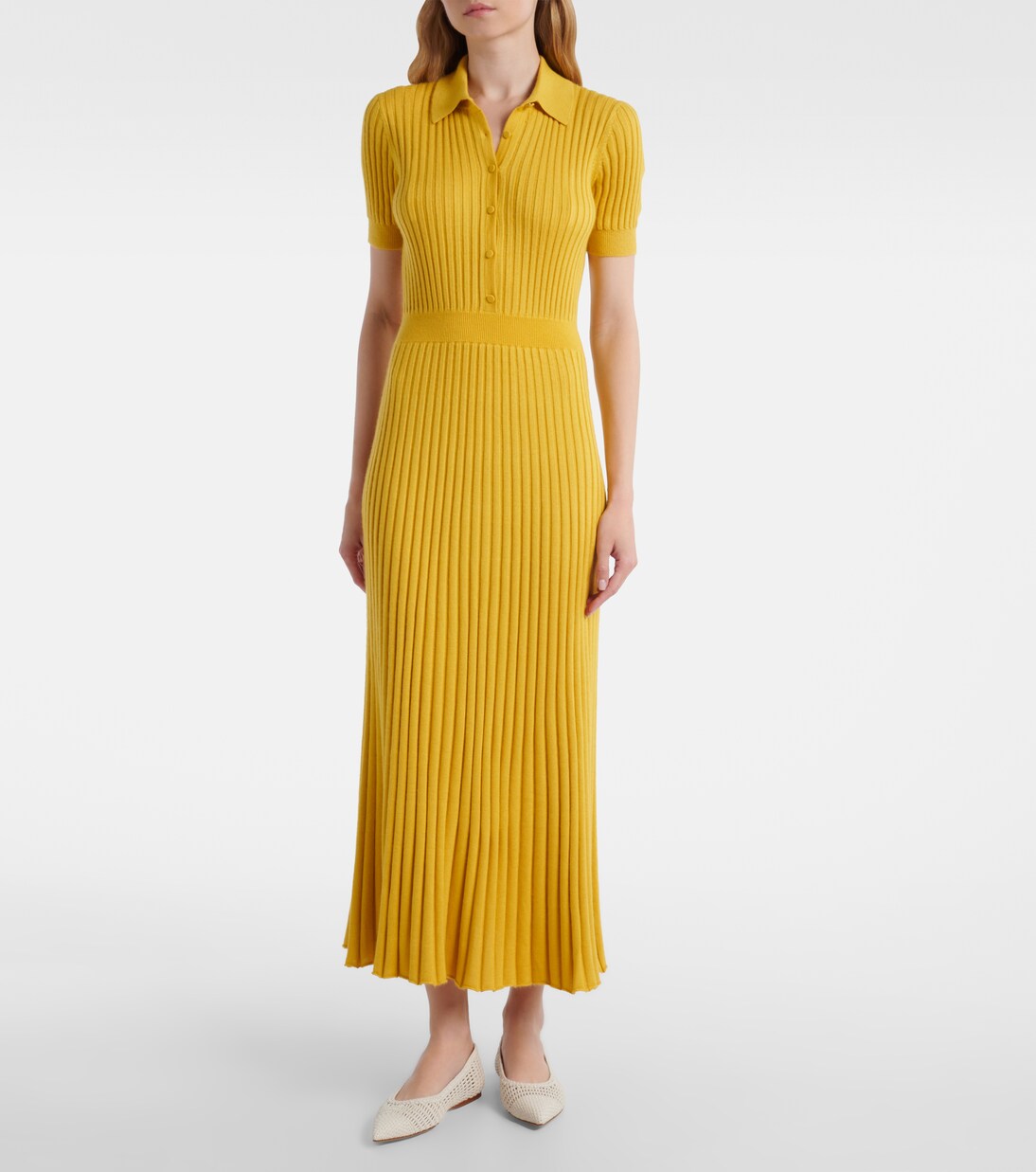 Pleated cashmere and silk polo dress | Gabriela Hearst