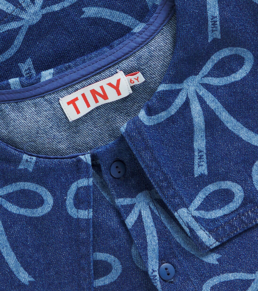 Bows denim blouse | Tinycottons