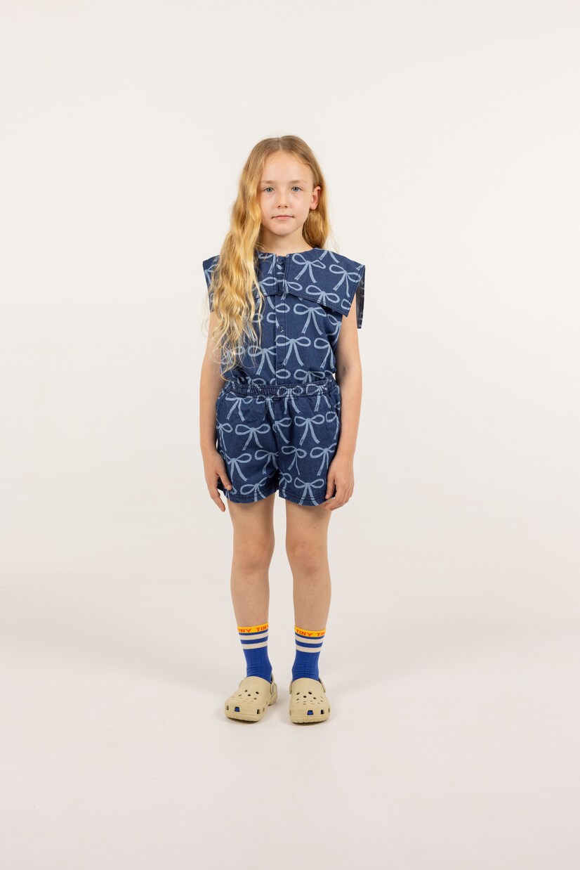 Bows denim blouse | Tinycottons