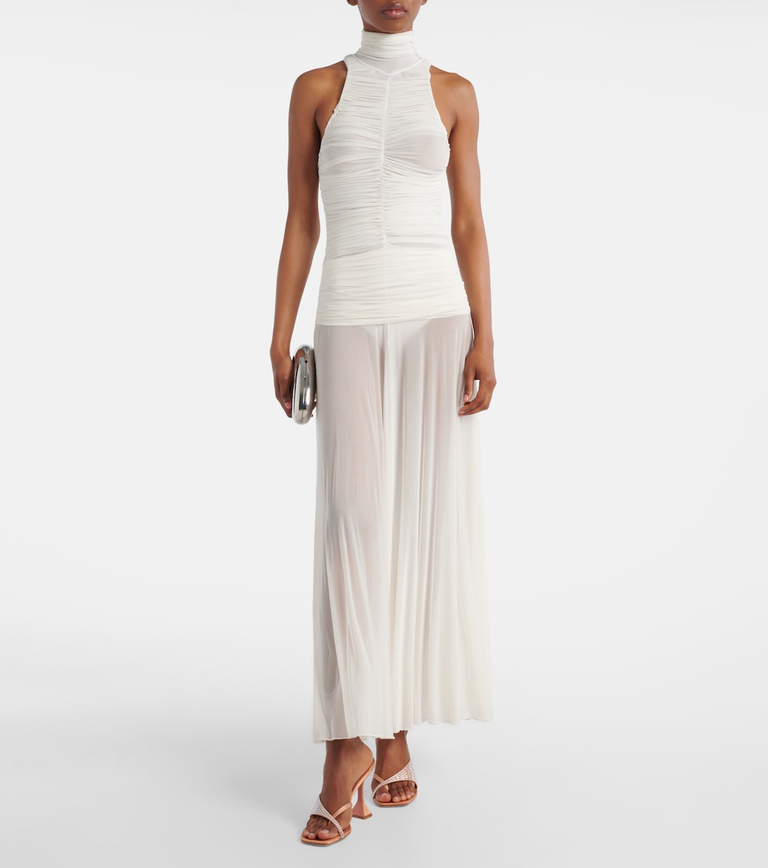 Pantoletten Shiona 95 aus Satin mit Kristallen | Amina Muaddi