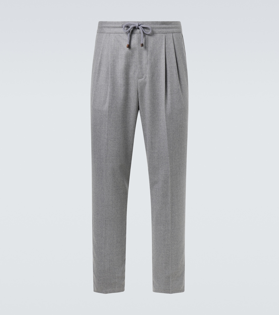 Virgin wool flannel straight pants | Brunello Cucinelli