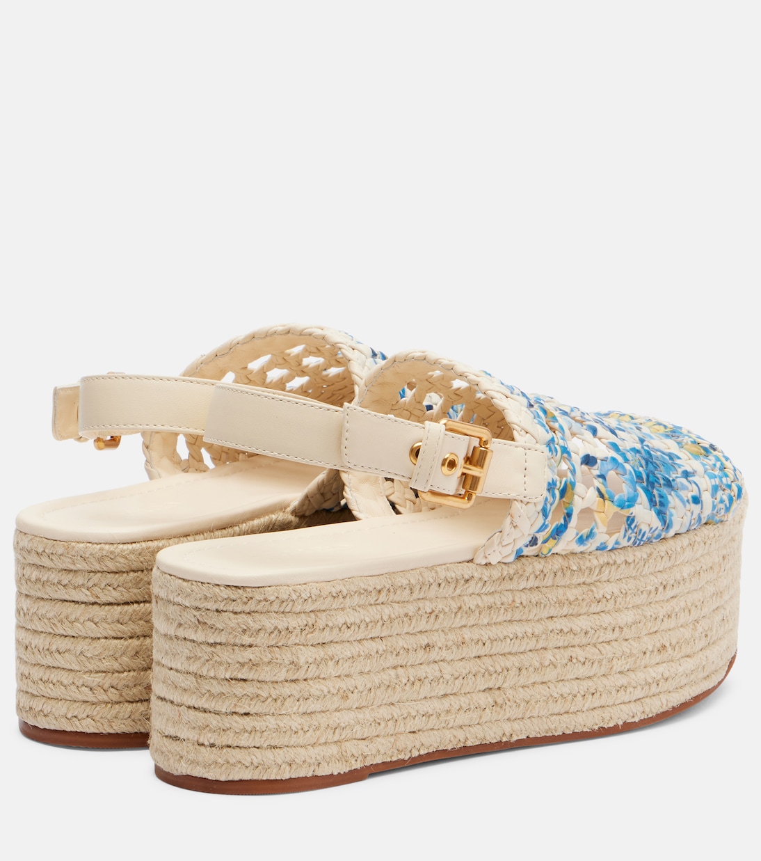 Printed leather platform espadrilles | Farm Rio