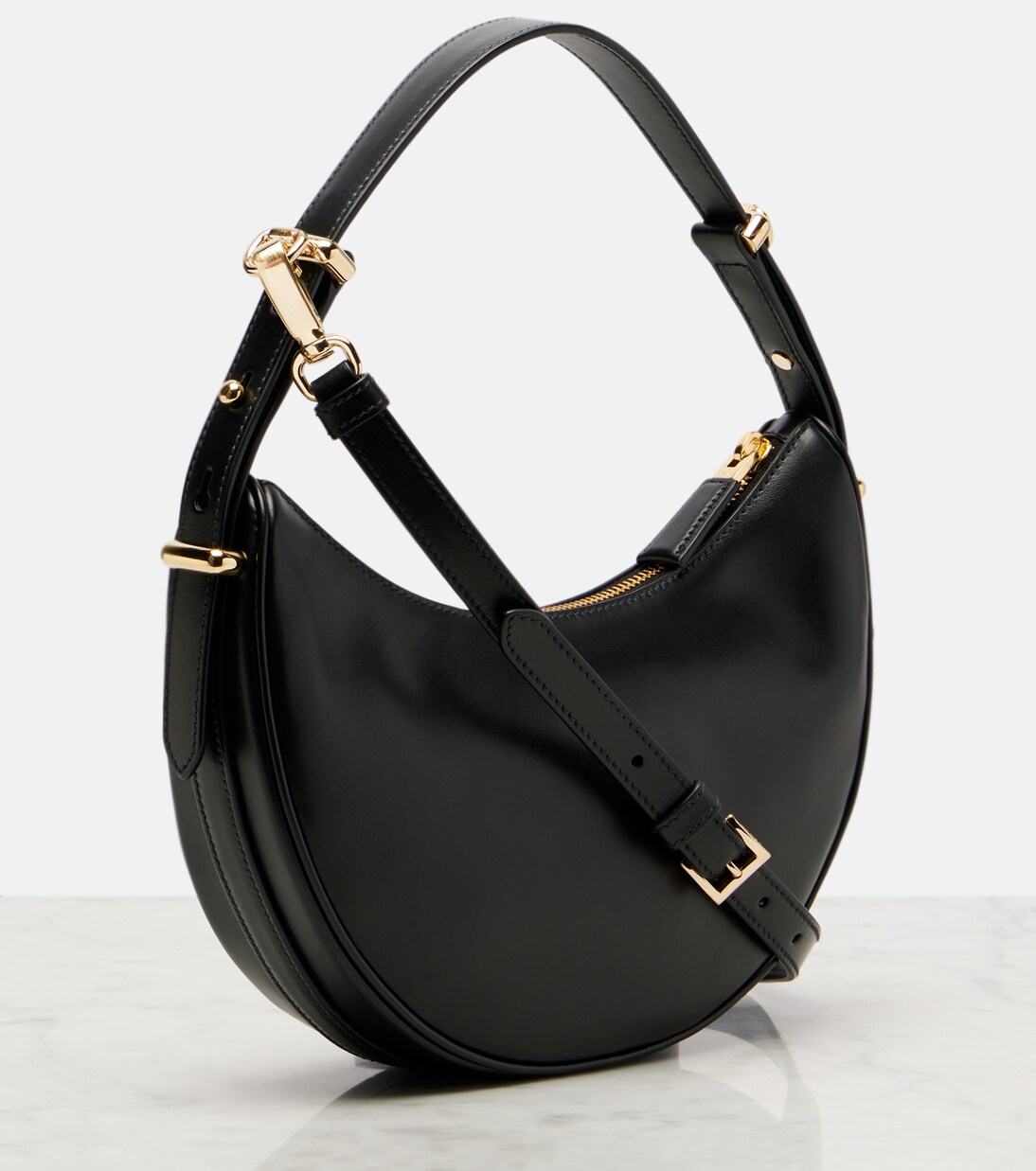 Arqué Small leather shoulder bag | Prada