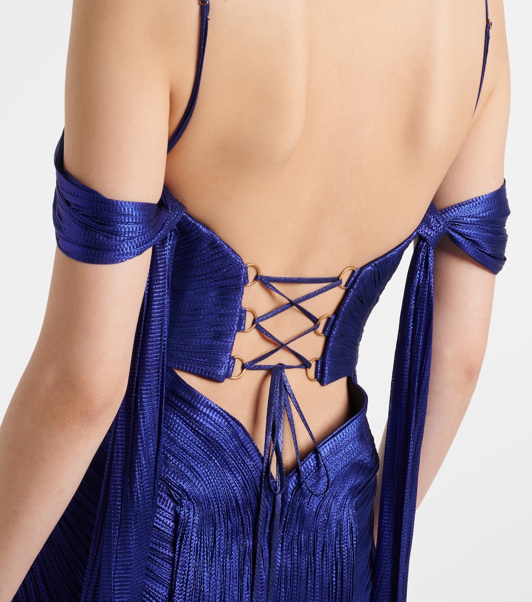 Camilla metallic silk tulle bustier gown | Maria Lucia Hohan