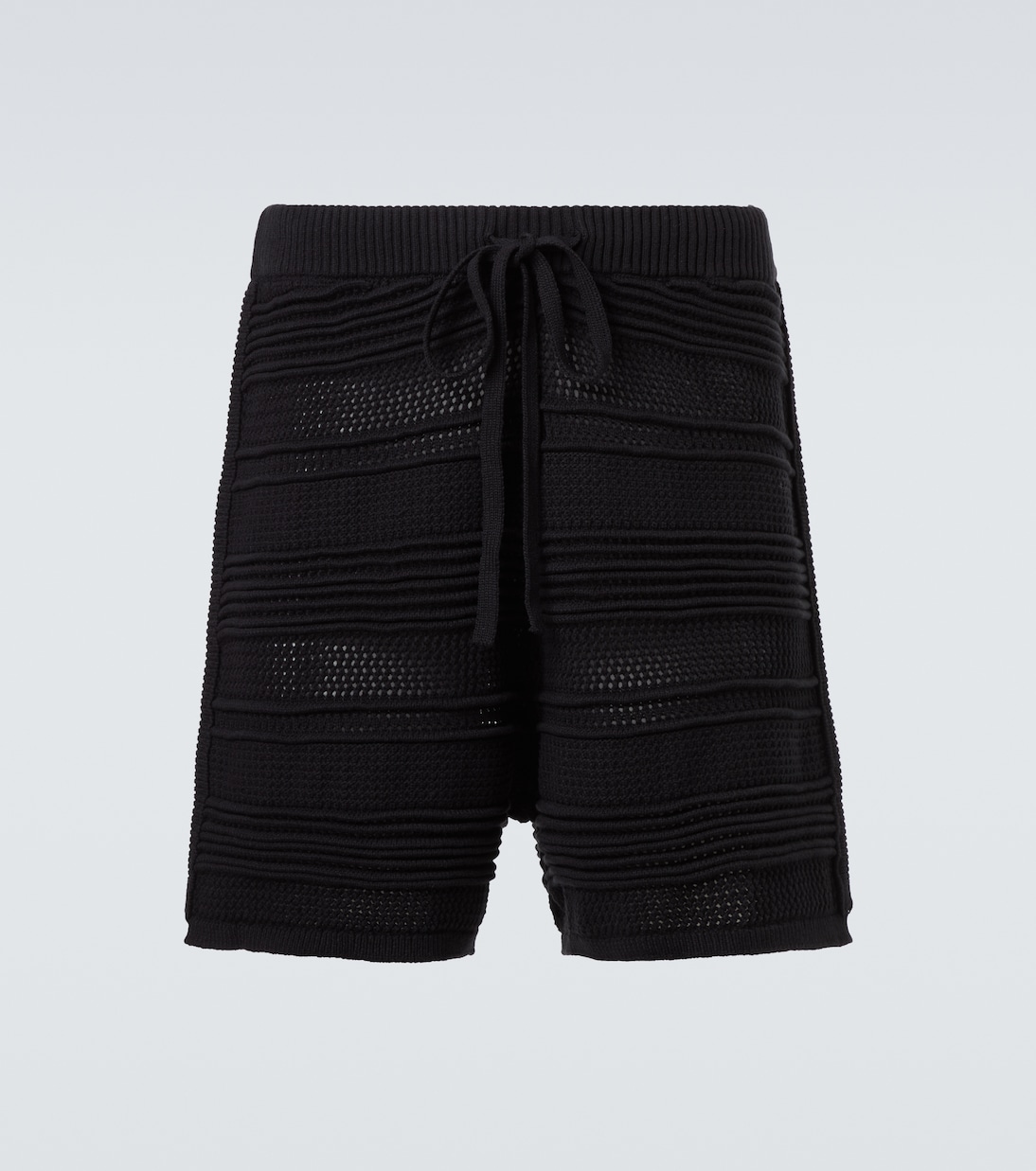 Cotton-blend crochet Bermuda shorts | Commas