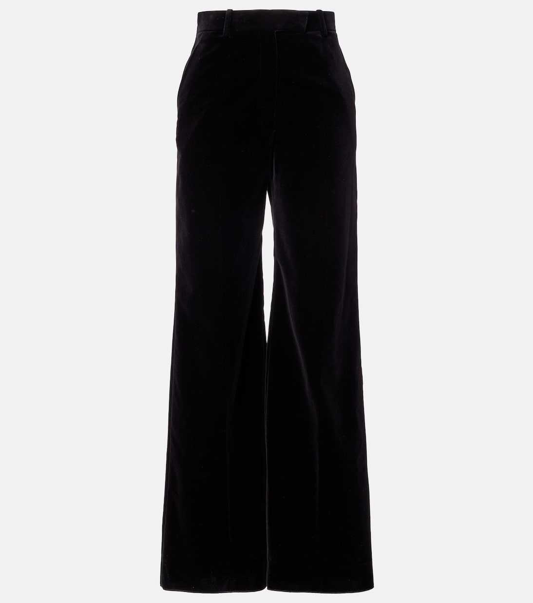 High-rise cotton velvet wide-leg pants | Valentino