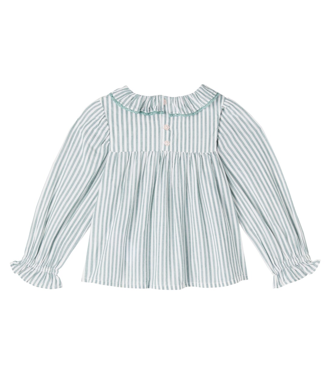 Blusa Antonella de algodón a rayas fruncida | Louise Misha