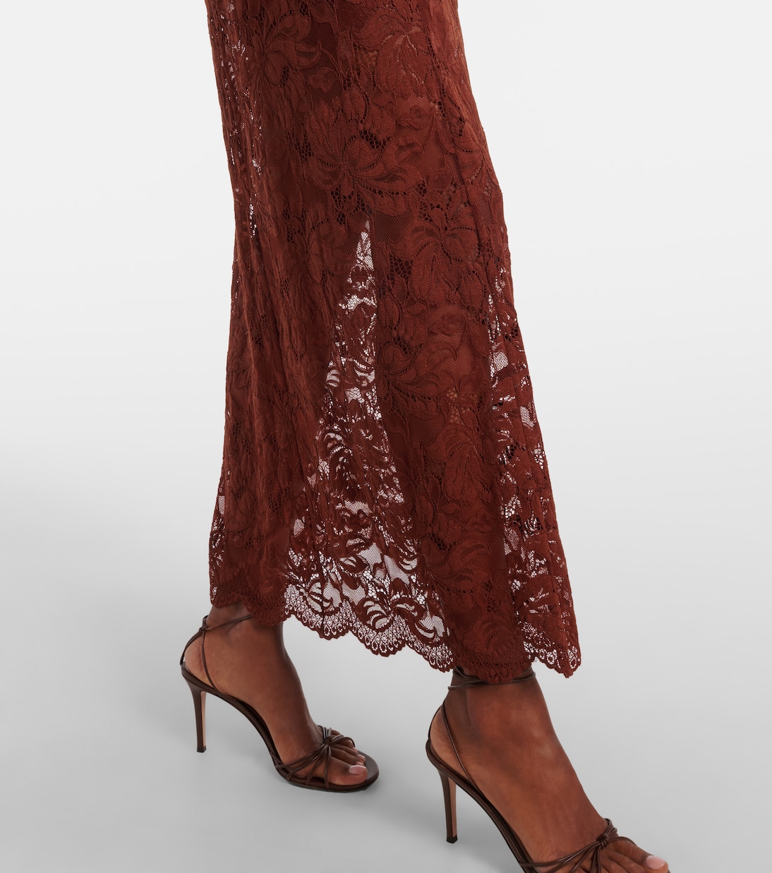 Off-shoulder lace maxi dress | Rabanne