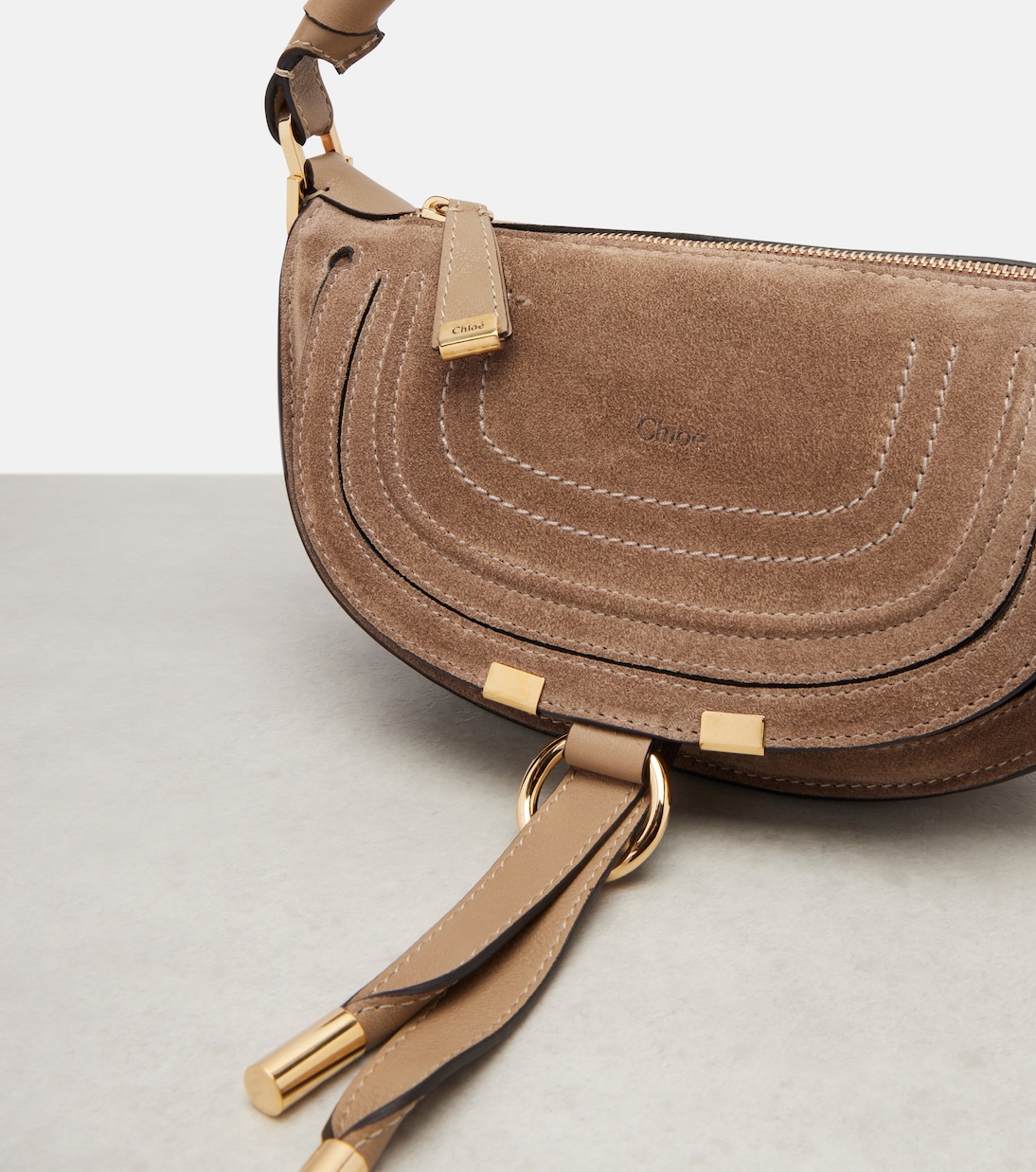 Schultertasche Marcie Mini aus Veloursleder | Chloé