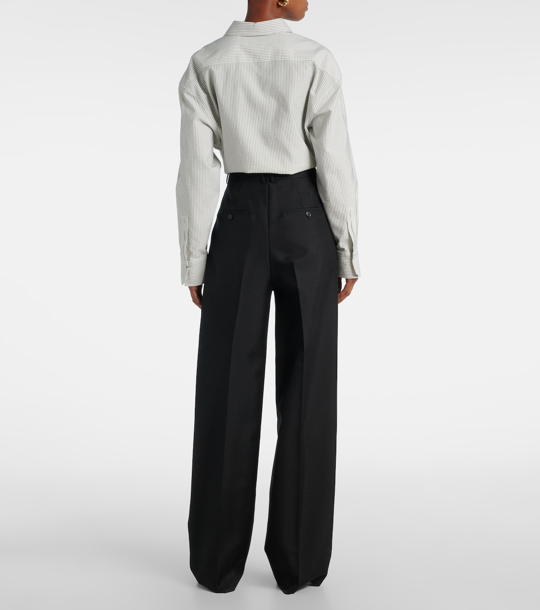 Pantaloni a gamba larga in lana e mohair  | Saint Laurent