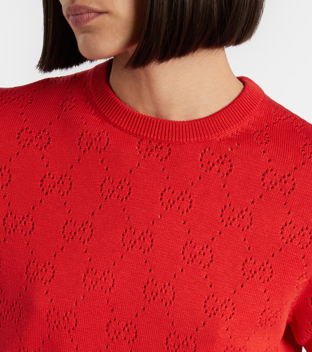 GG pointelle silk and cotton sweater | Gucci