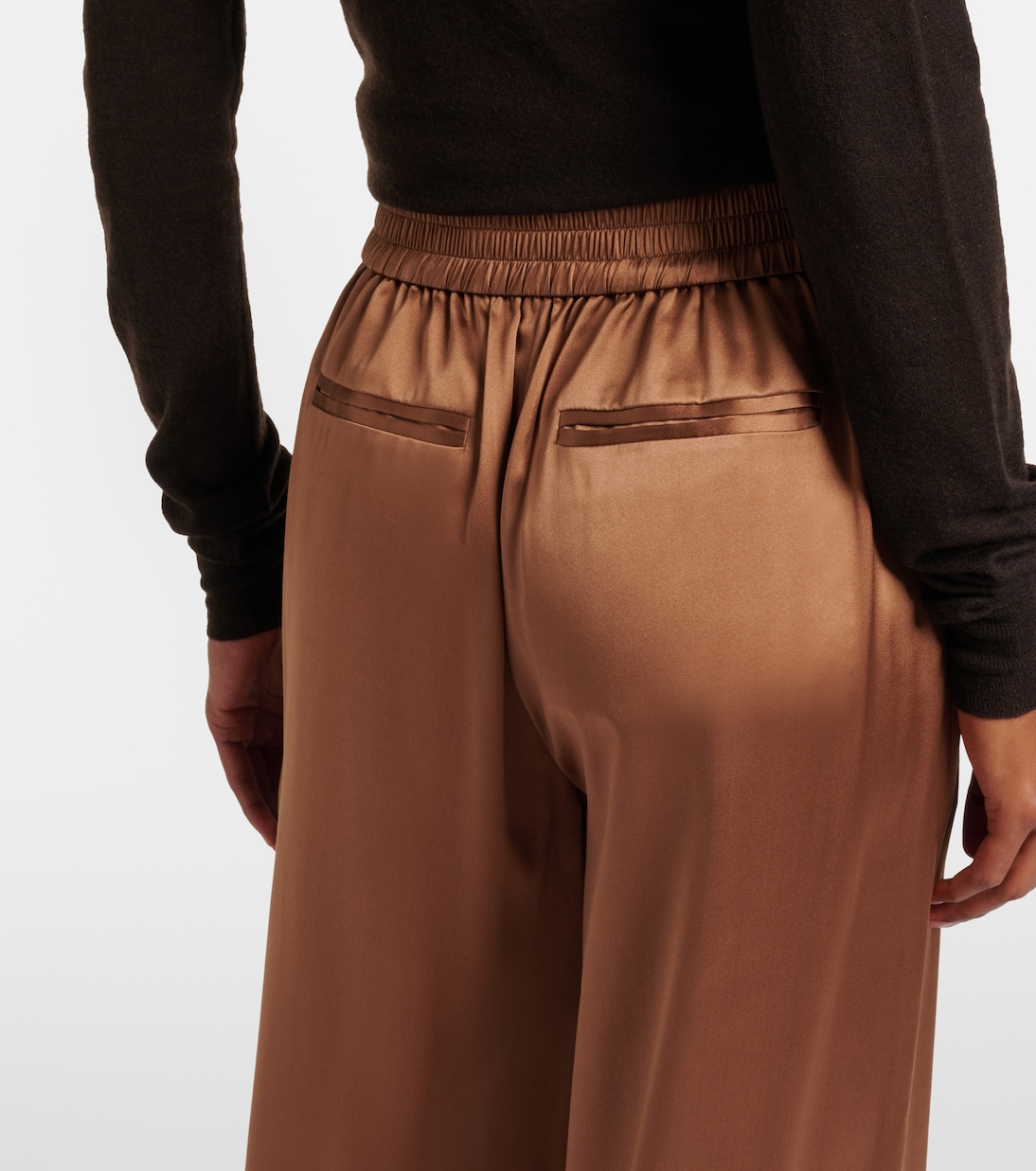 Pantalon ample Dijon en satin de soie | Joseph