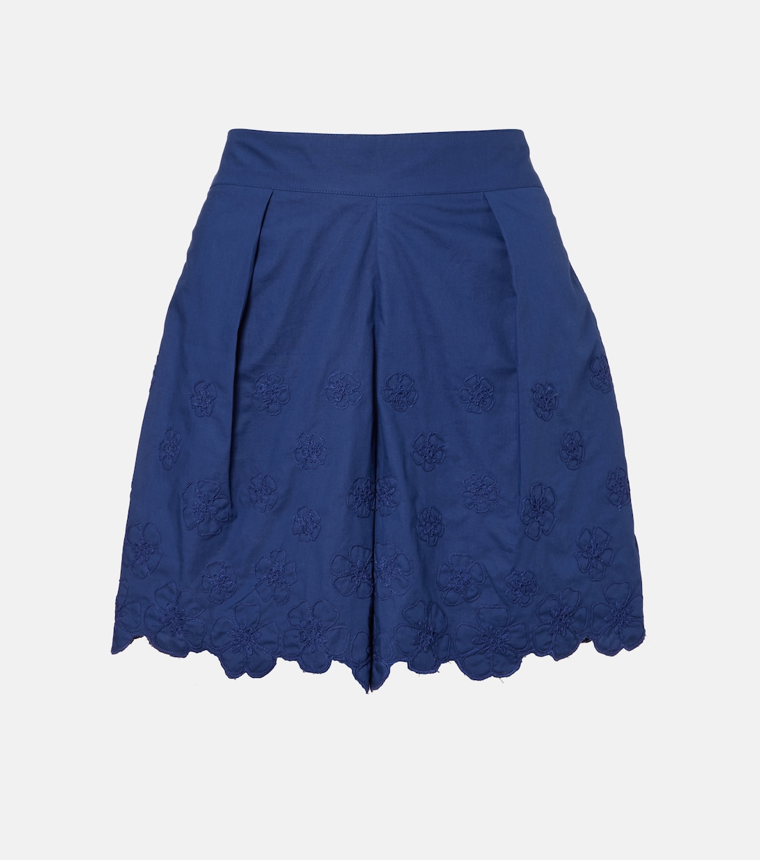 Embroidered floral cotton poplin shorts | Juliet Dunn