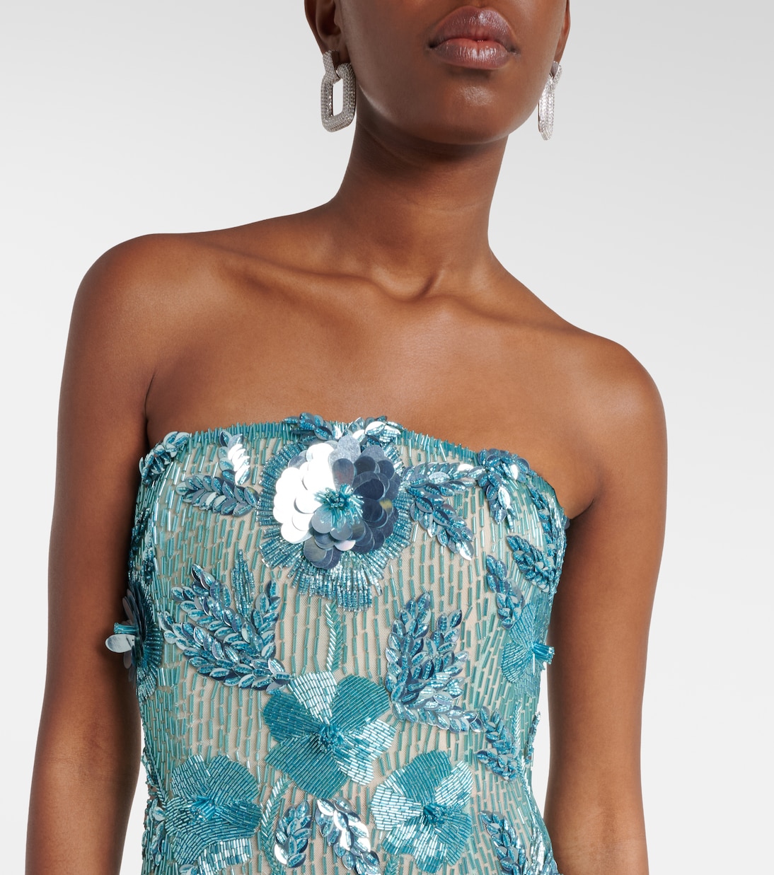 Pierre embellished floral-appliqué gown | Rachel Gilbert