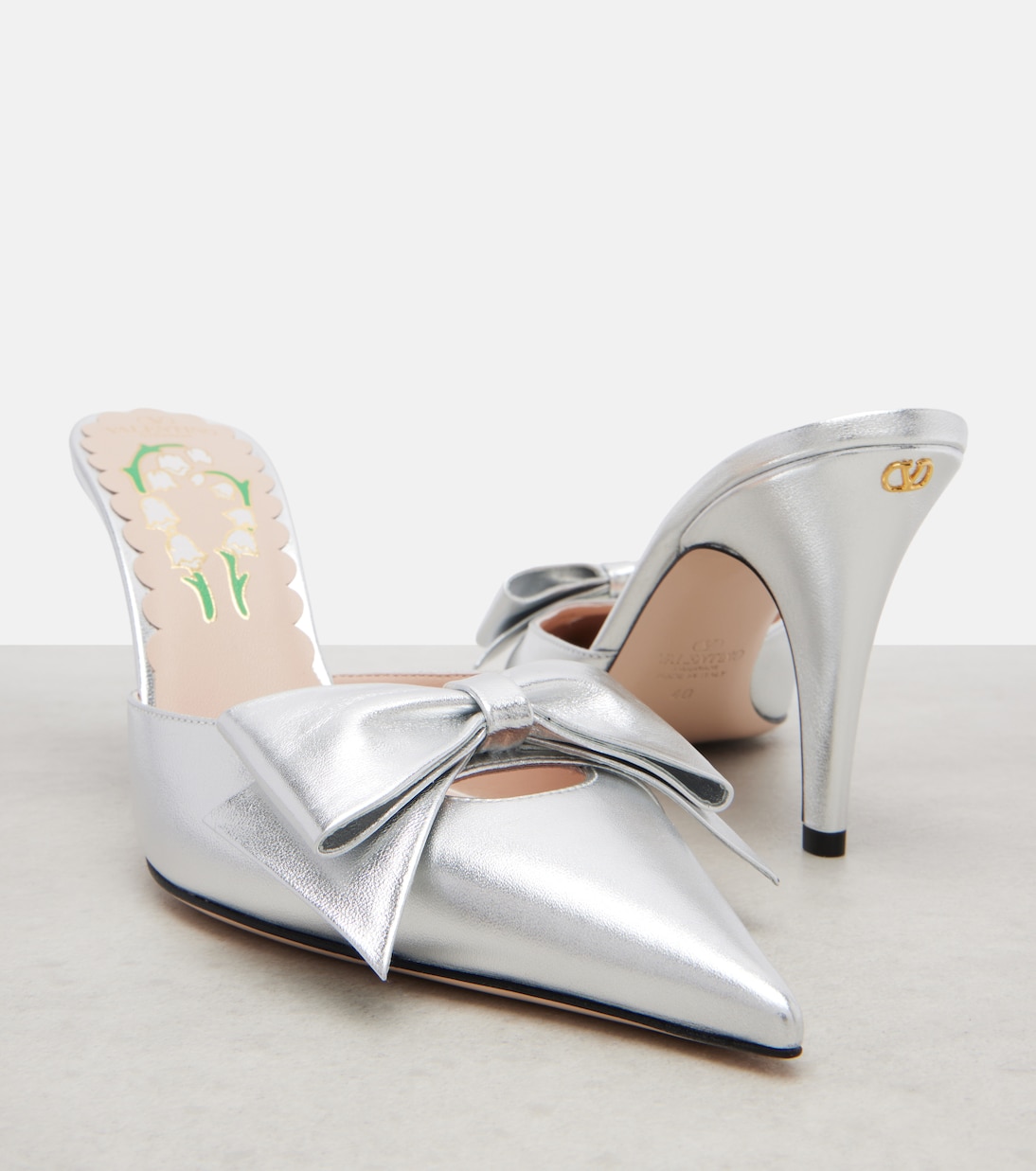Mules aus Metallic-Leder | Valentino Garavani
