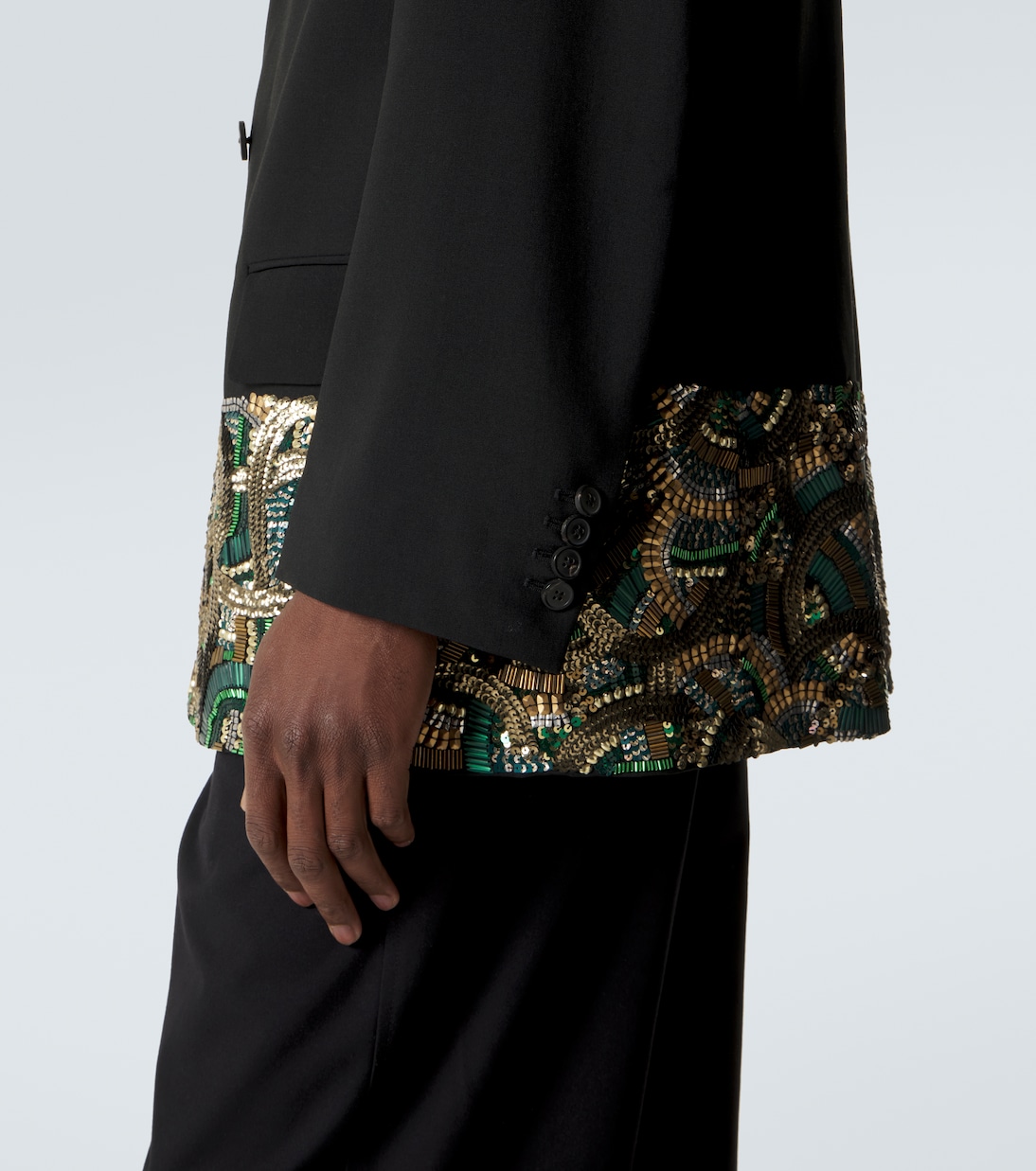 Embellished double-breasted wool blazer | Dries Van Noten
