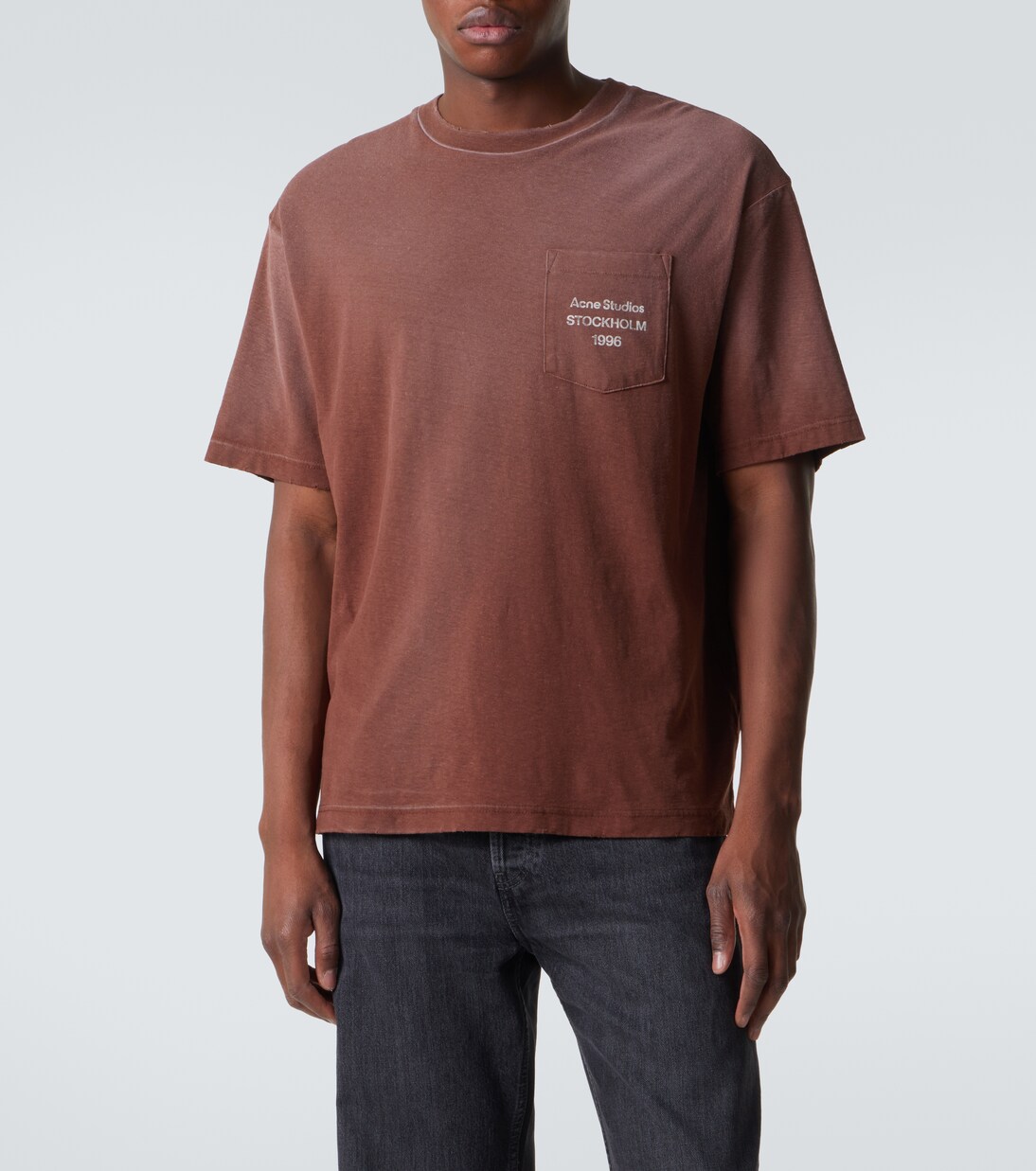 Camiseta en mezcla de jersey con logo | Acne Studios