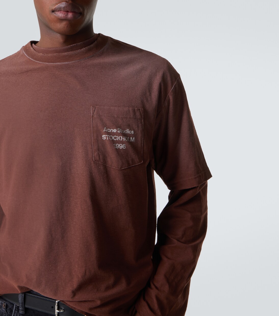 Camiseta en mezcla de jersey con logo | Acne Studios