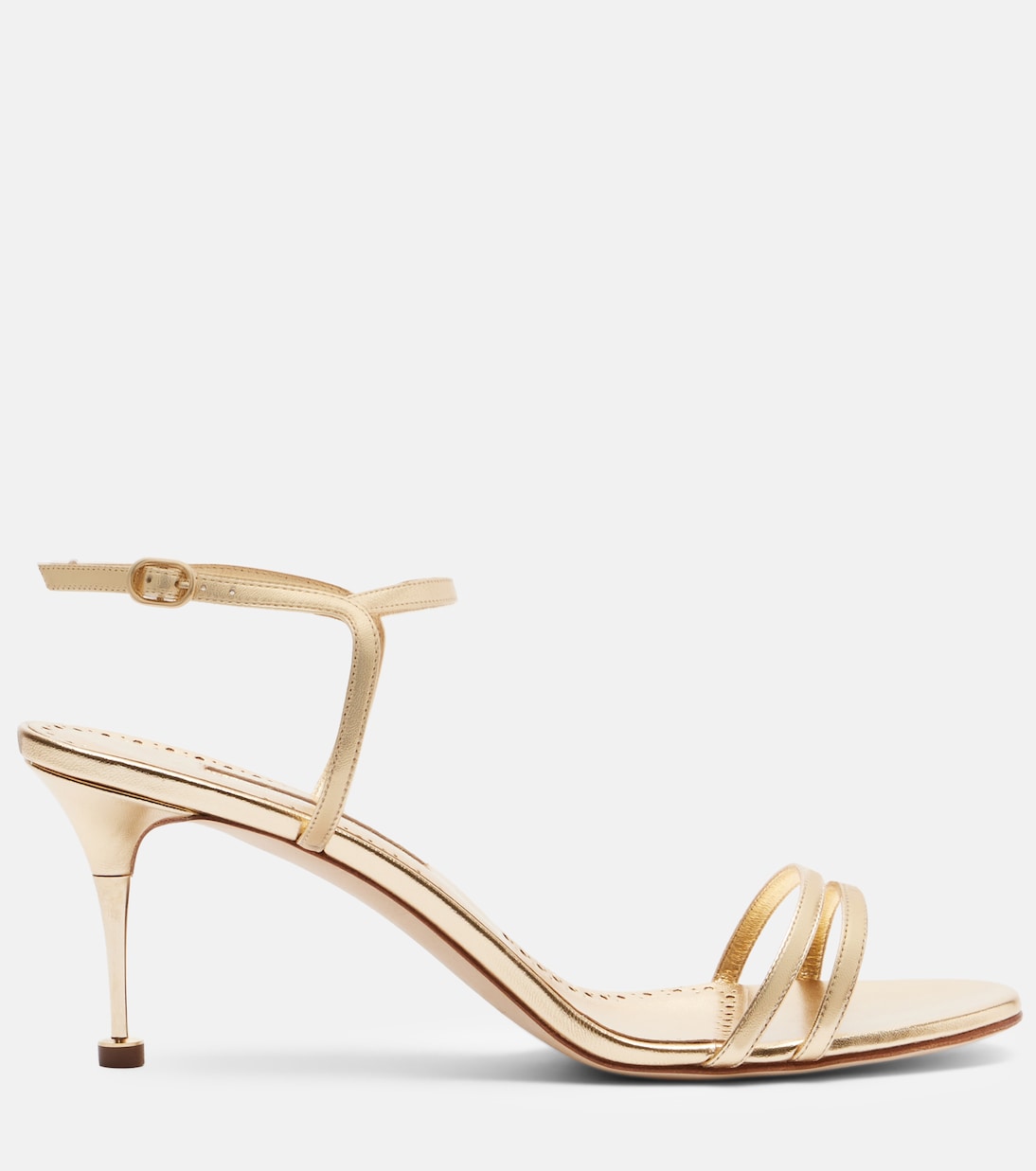 Sandali Ciagalo 70 in pelle metallizzata | Manolo Blahnik