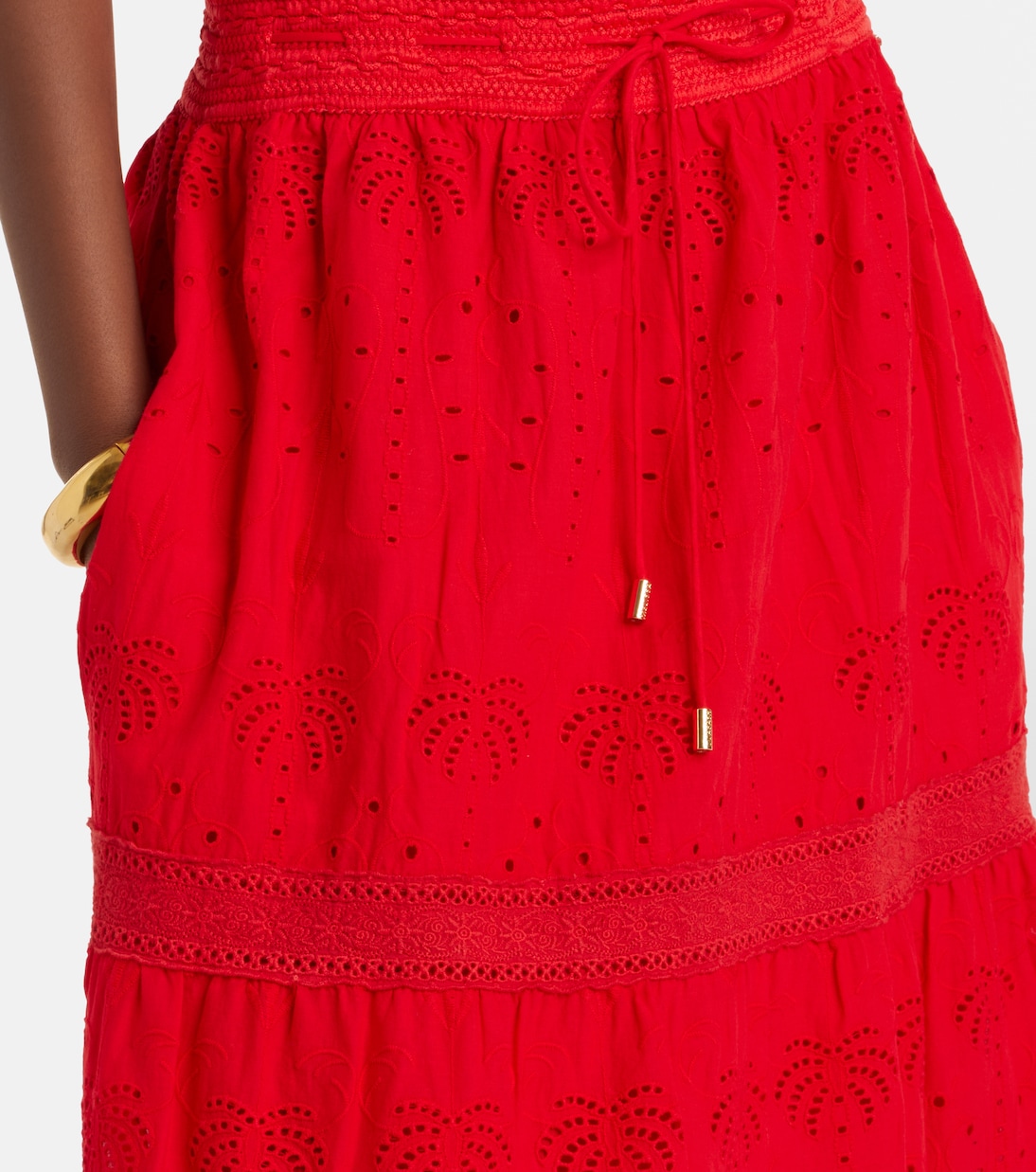 Caroline broderie anglaise cotton midi dress | Melissa Odabash