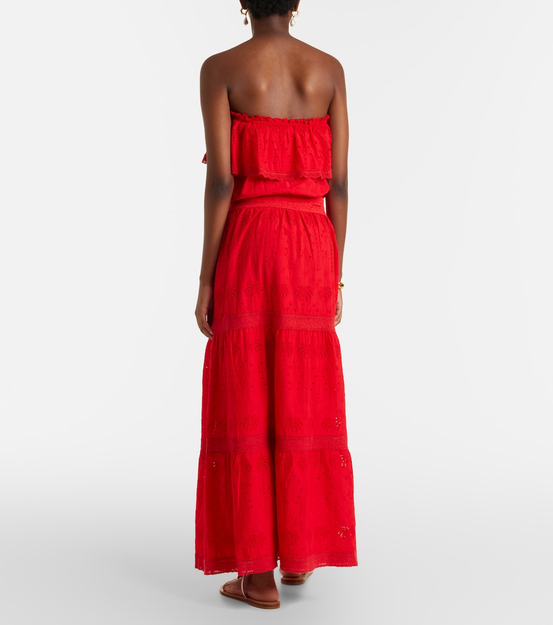 Caroline broderie anglaise cotton midi dress | Melissa Odabash